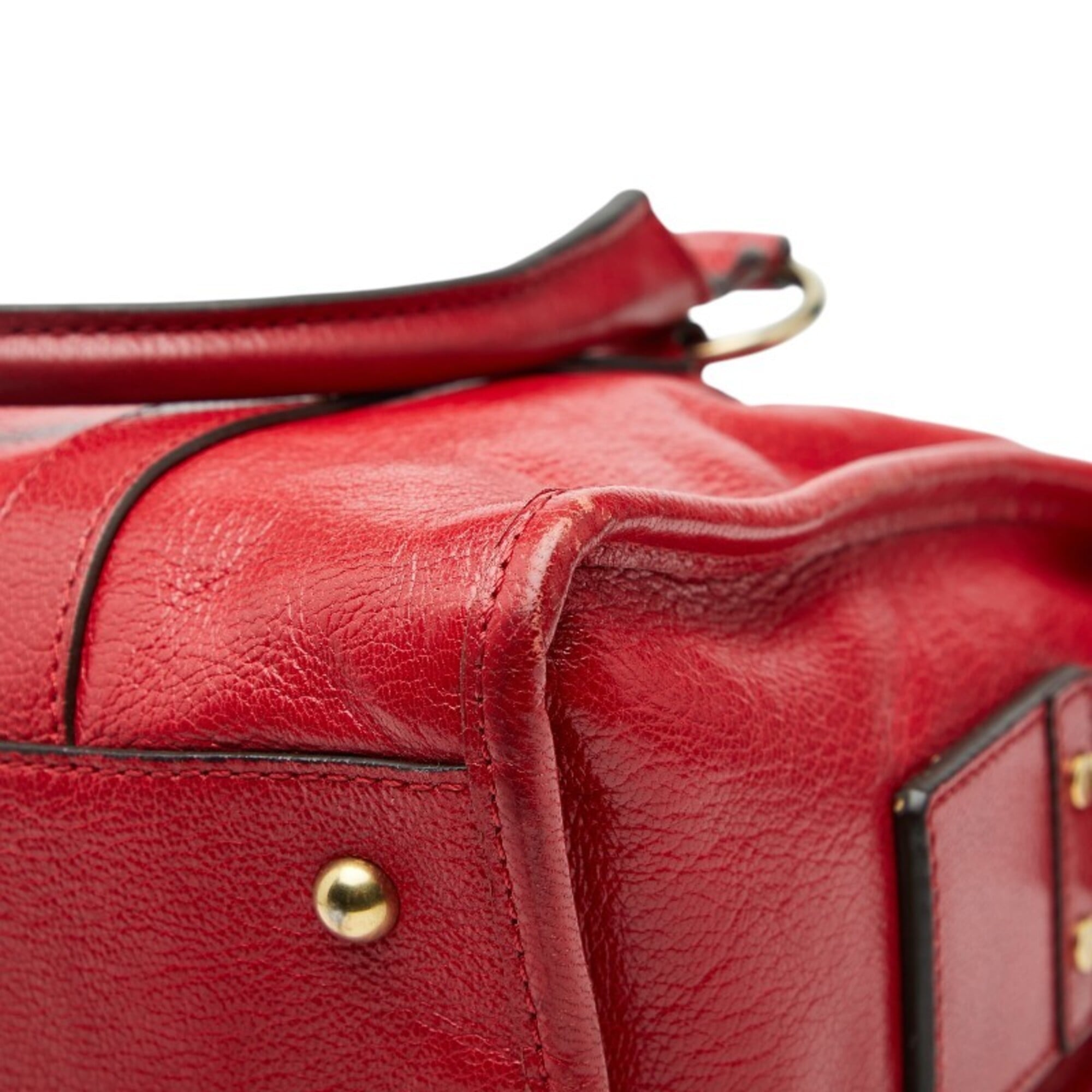 Marc Jacobs Red Color Leather Handbag Shoulder Bag (Pre-Owned)