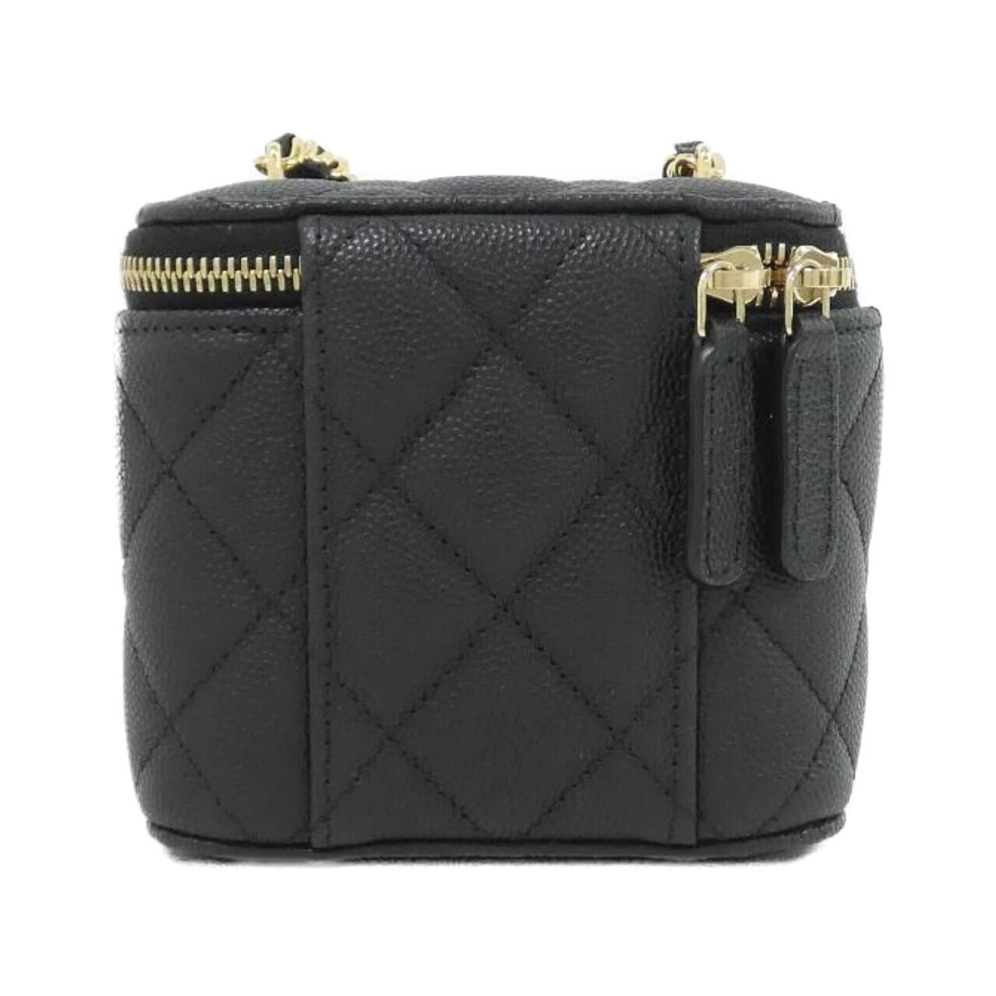 Chanel Black Grained Calfskin Shoulder Bag (Pre-Owned)