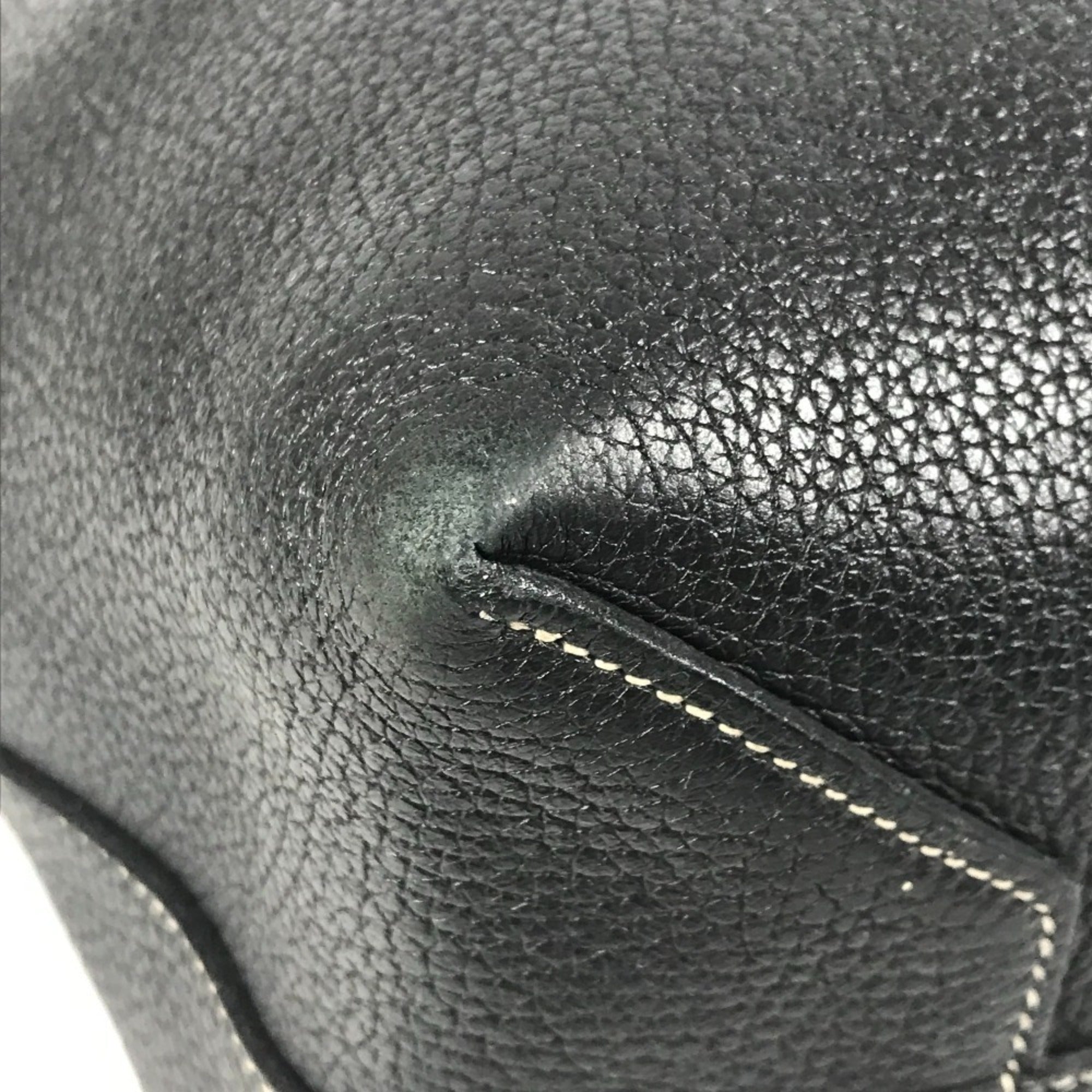 Hermes Black Leather Shoulder Bag Tote Bag (Pre-Owned)