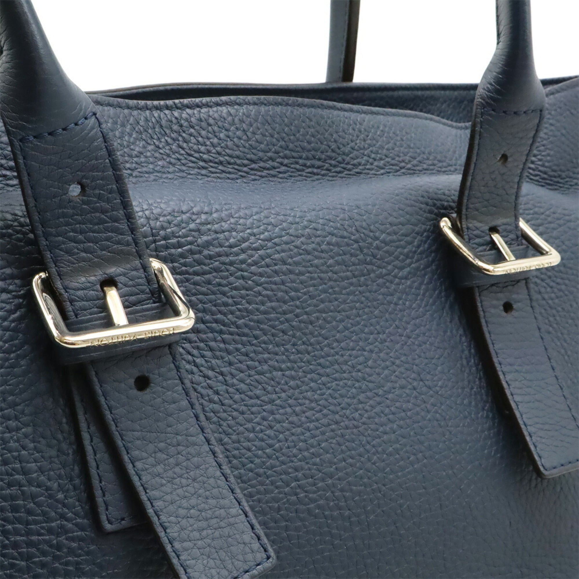 Louis Vuitton Navy Leather Shoulder Bag Tote Bag (Pre-Owned)