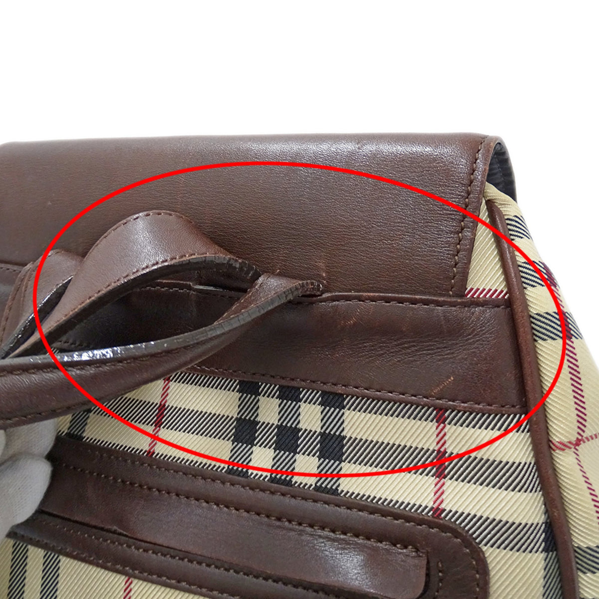 Burberry Beige Brown Canvas Handbag (Pre-Owned)