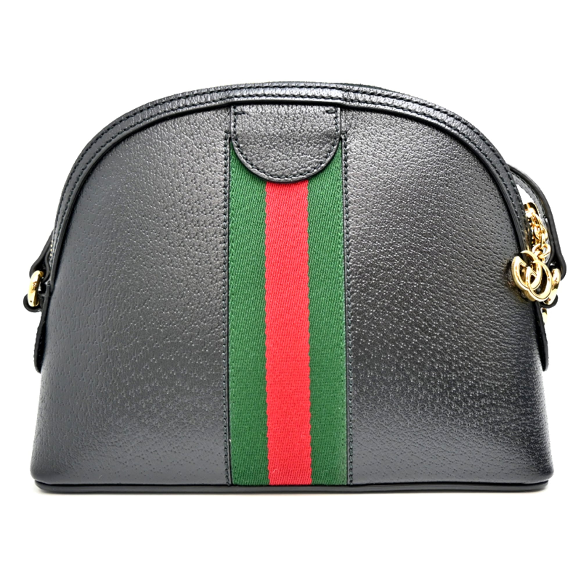 Gucci Black Multi-Color Leather Canvas Shoulder Bag (Pre-Owned)