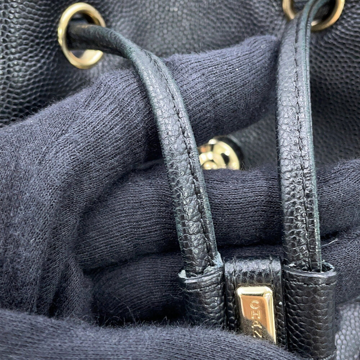 Chanel Matelasse Black Grained Calfskin Backpack (Pre-Owned)