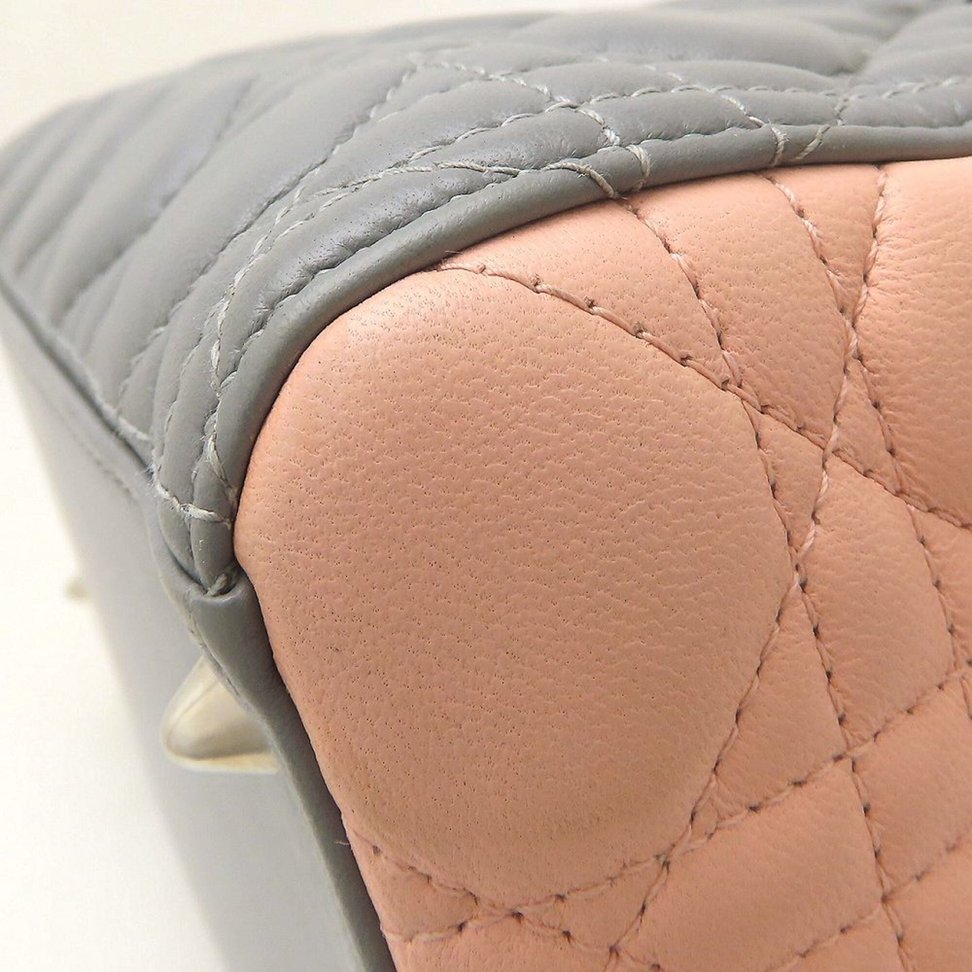 Christian Dior Bordeaux Gray Pink Leather Handbag (Pre-Owned)