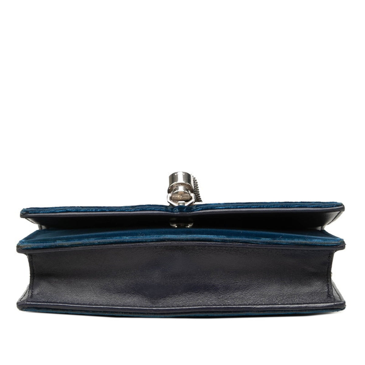 Saint Laurent Navy Silver Rhinestone Leather Shoulder Bag (Pre-Owned)