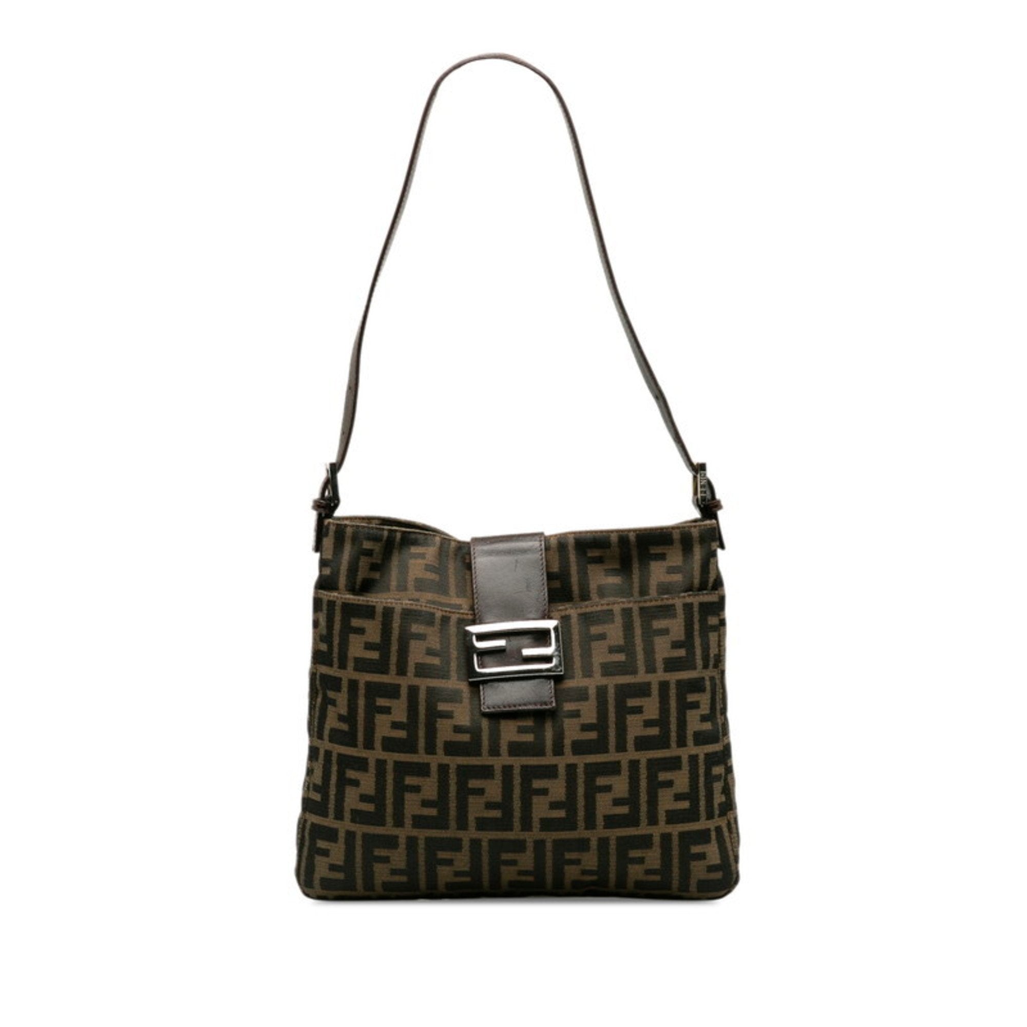 Fendi Brown Canvas Leather Handbag (Pre-Owned)