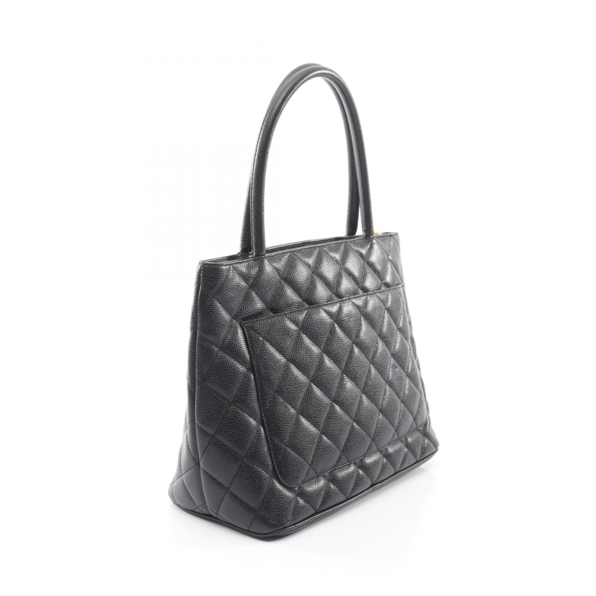 Chanel Black Grained Calfskin Handbag Tote Bag (Pre-Owned)
