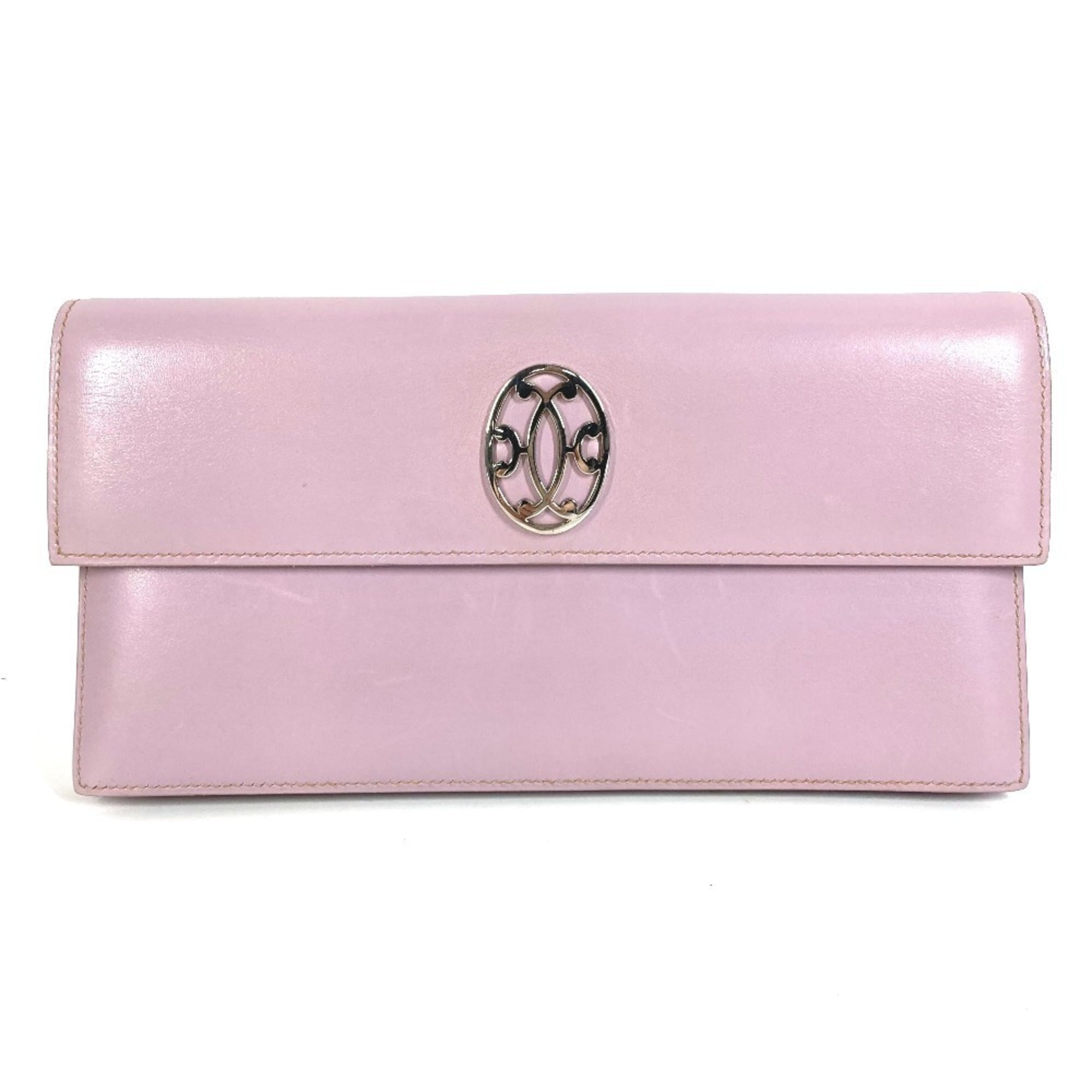 Hermes Pink Purple Leather Clutch Bag Handbag Pouch (Pre-Owned)