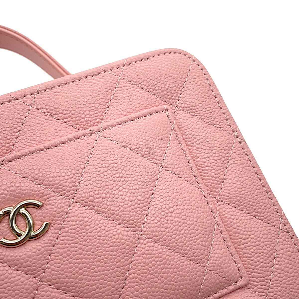 Chanel Matelasse Pink Grained Calfskin Handbag Shoulder Bag (Pre-Owned)