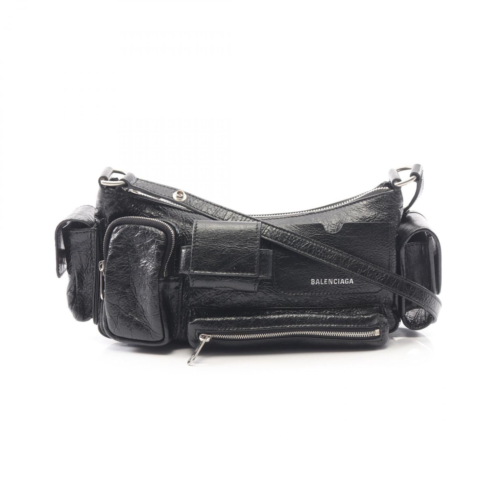 Balenciaga Black Leather Handbag Shoulder Bag (Pre-Owned)