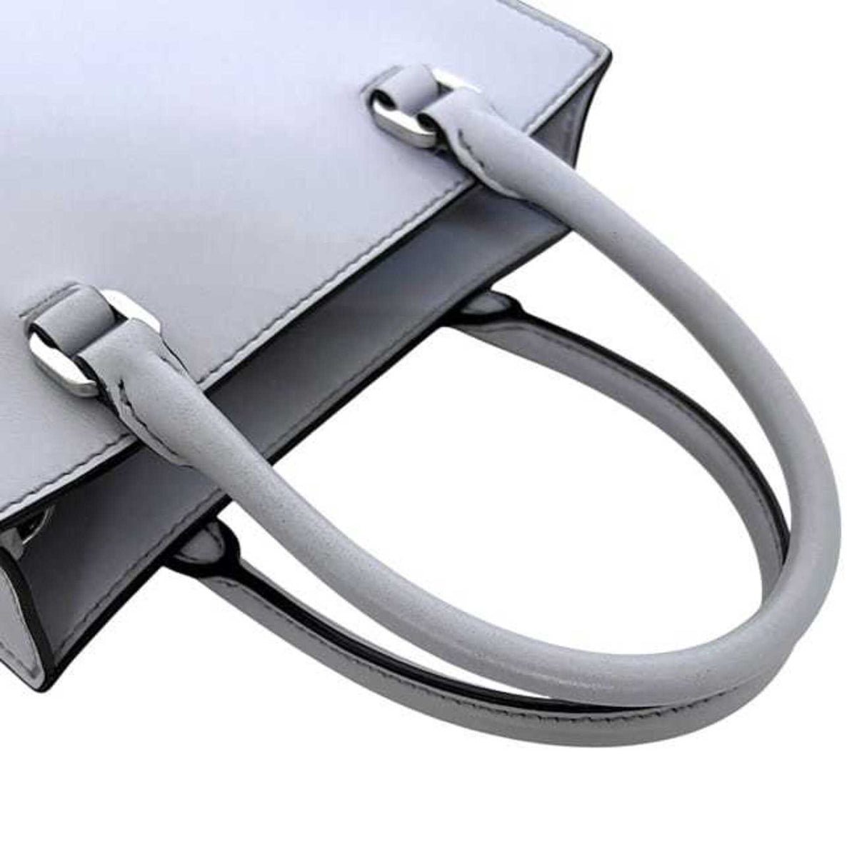 Prada Gray Leather Shoulder Bag (Pre-Owned)