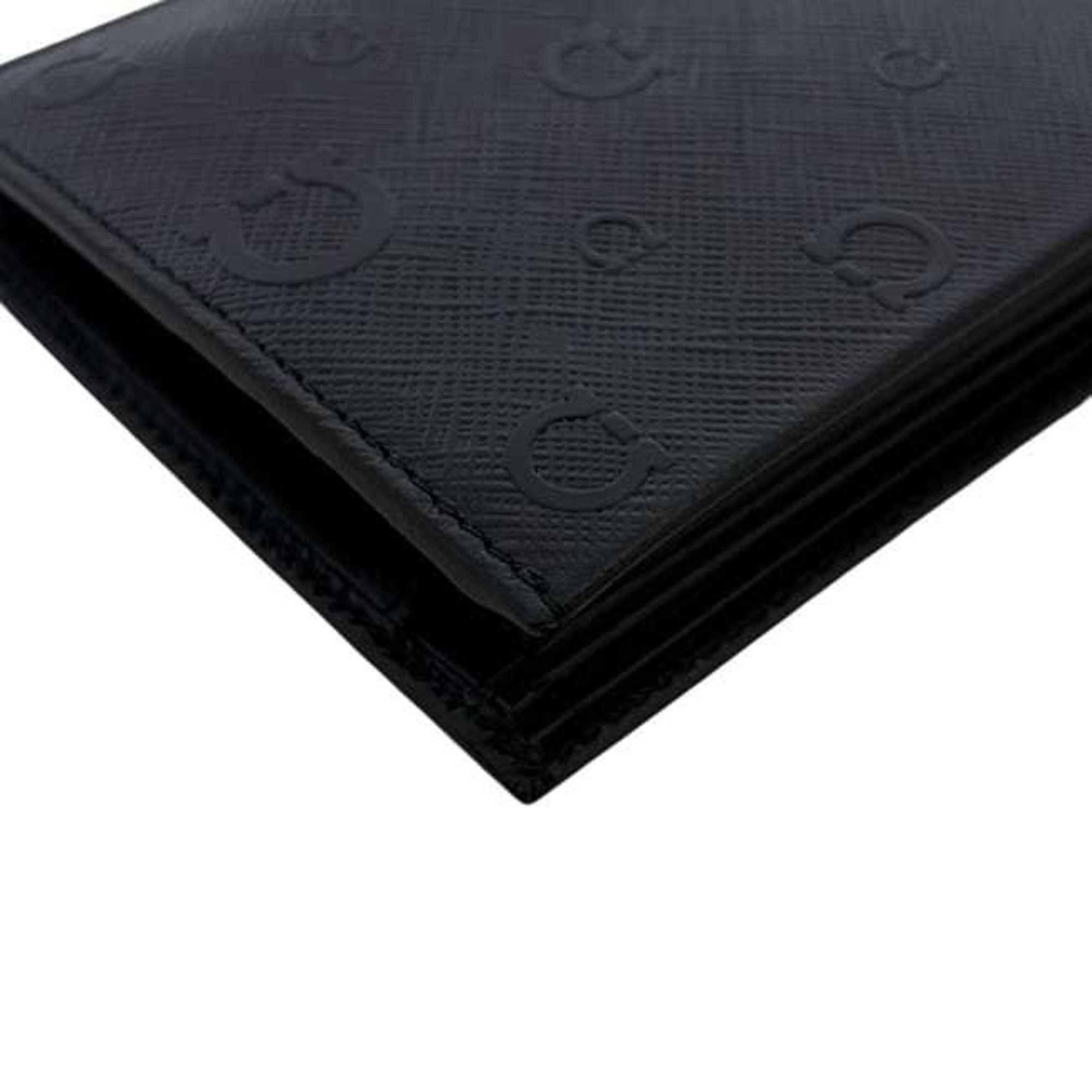 Salvatore Ferragamo Black Leather Wallet (Bi-Fold) (Pre-Owned)