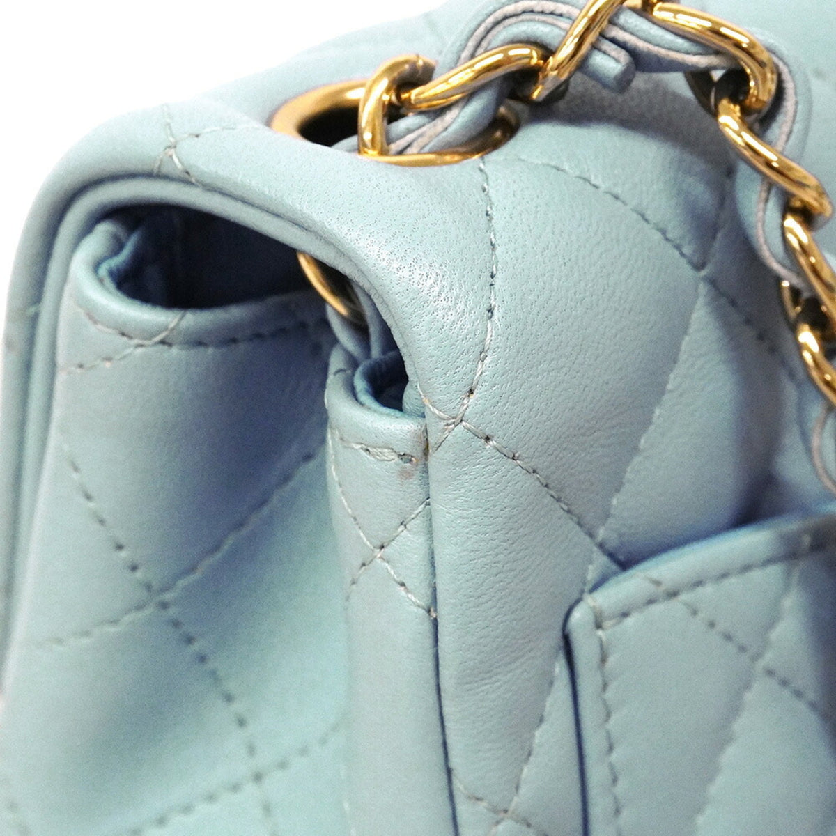 Chanel Light Blue Leather Shoulder Bag (Pre-Owned)