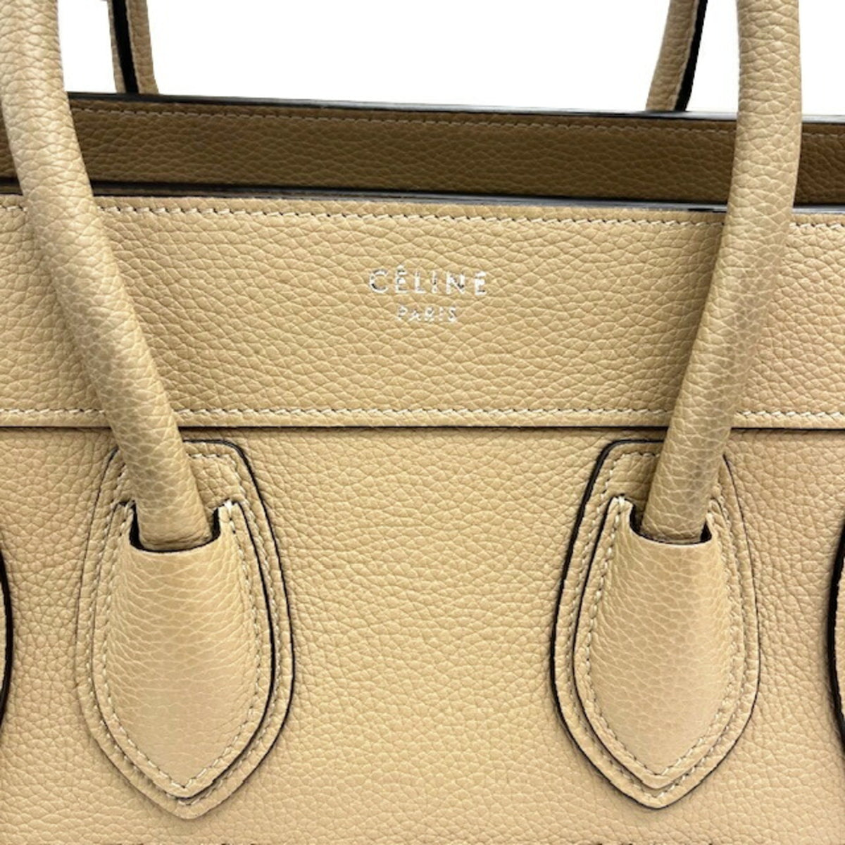 Celine Grayish Leather Handbag Tote Bag (Pre-Owned)