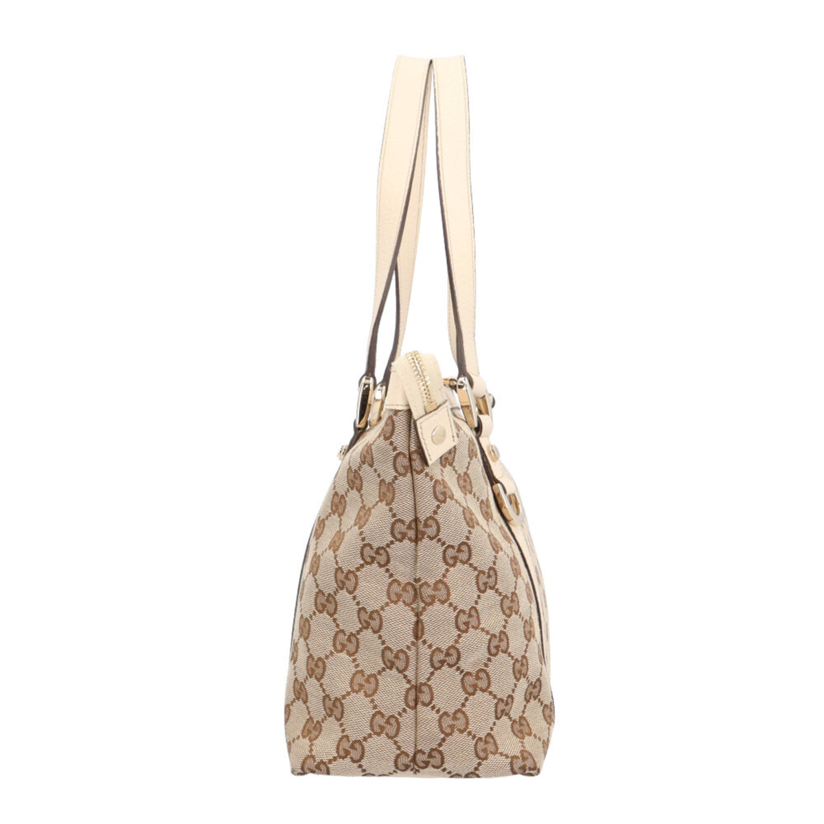 Gucci Abbey Beige Gg Canvas Handbag Tote Bag (Pre-Owned)