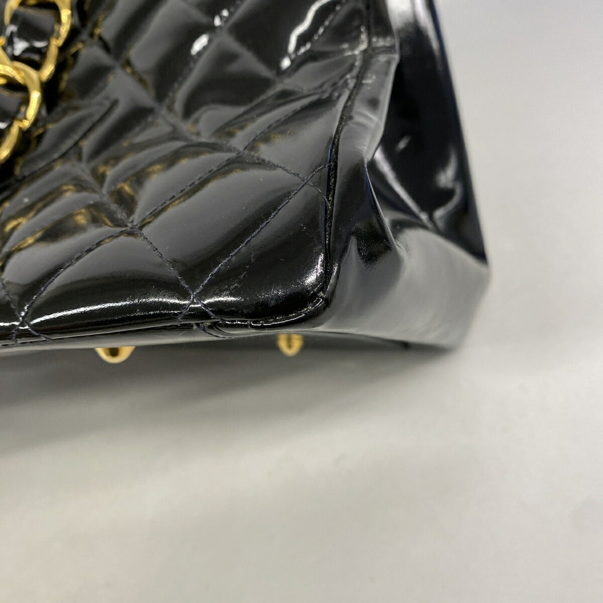 Chanel Black Patent Leather Tote Bag (Pre-Owned)
