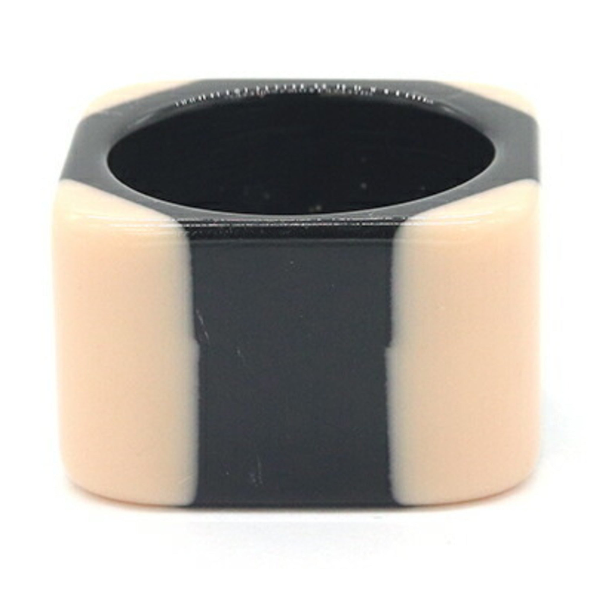 Chanel Black Pink Plastic Band Ring (Pre-Owned)