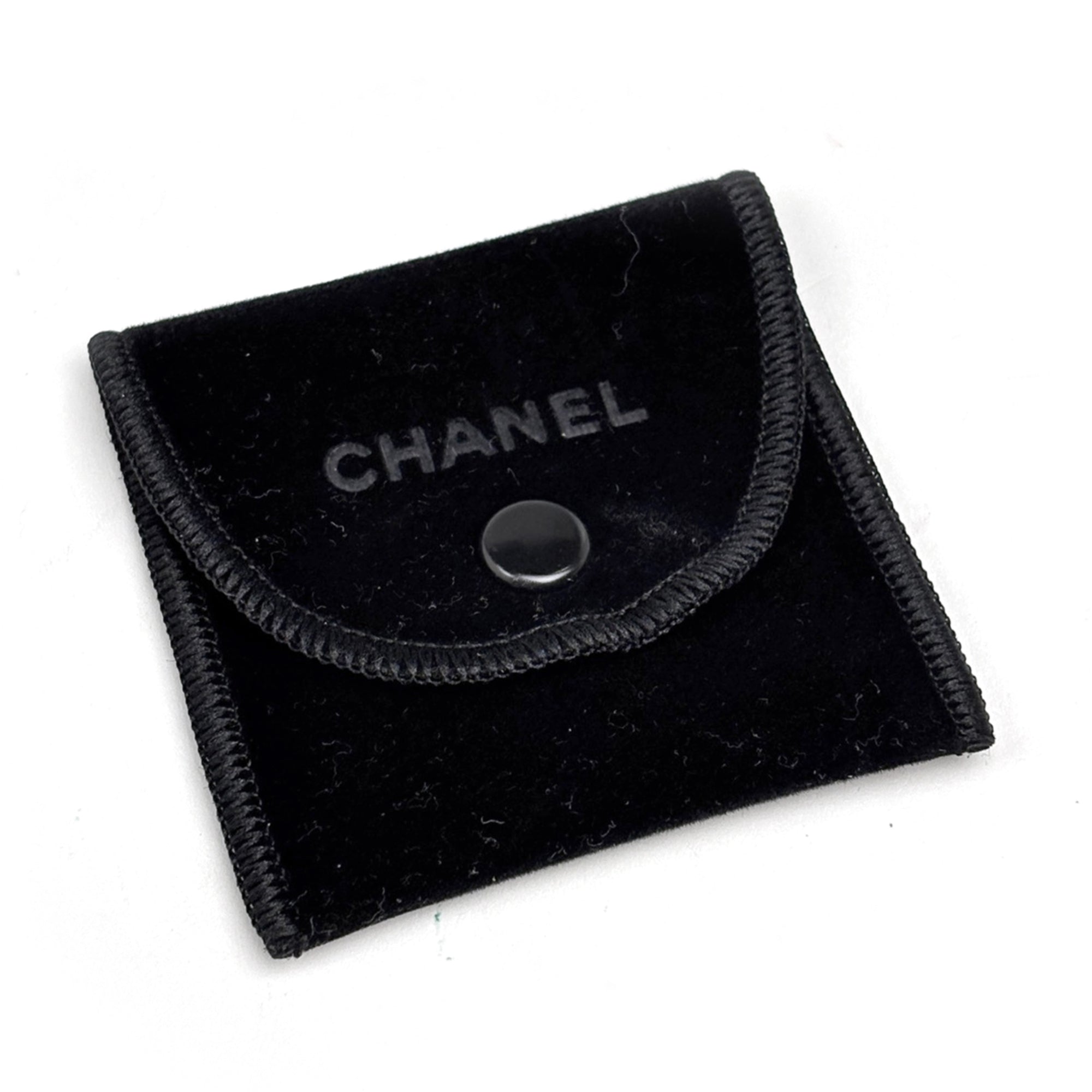 Chanel Silver Black Band Ring (Pre-Owned)