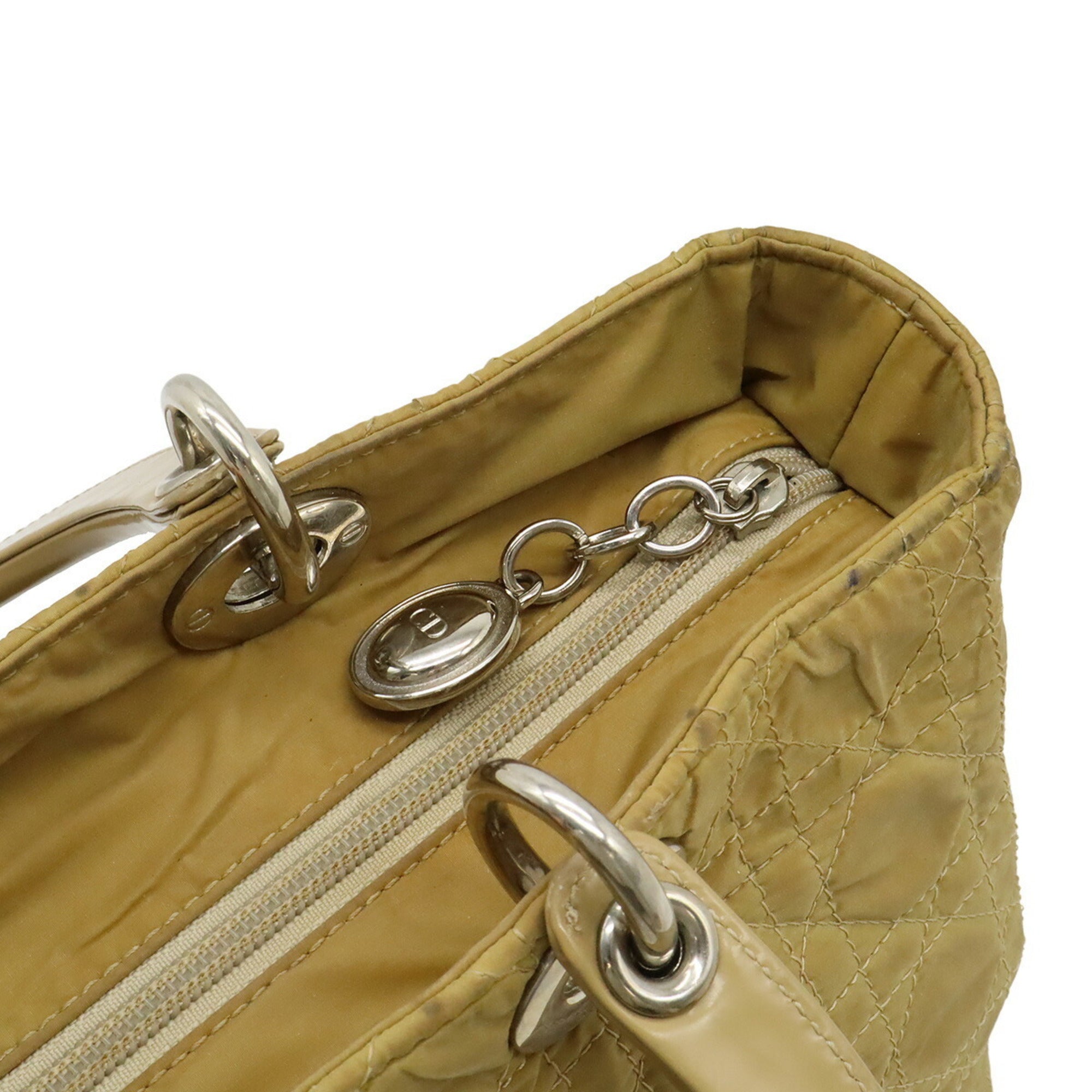 Christian Dior Beige Nylon Shoulder Bag Tote Bag (Pre-Owned)