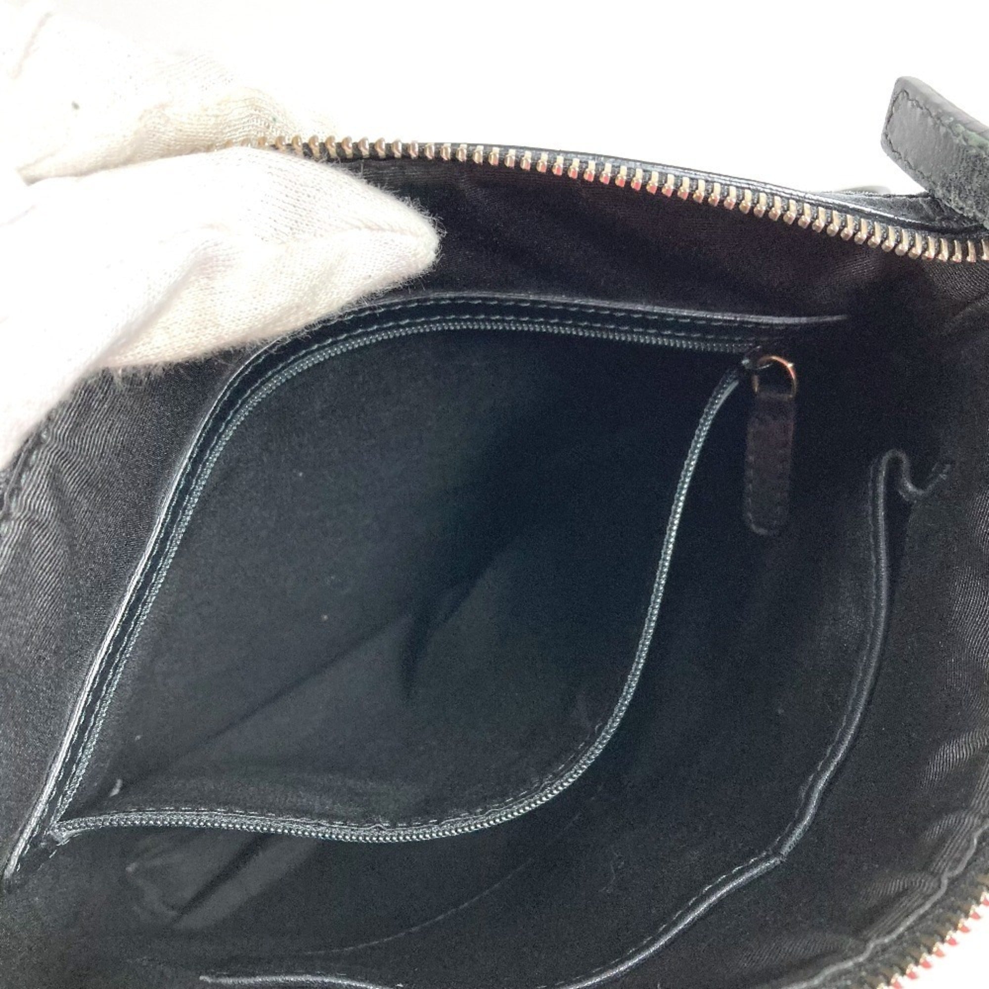 Bvlgari Black Gray Pvc Leather Pochette Shoulder Bag (Pre-Owned)