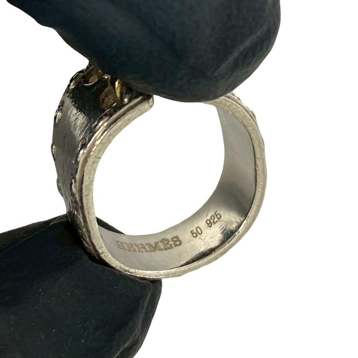 Hermes Gold Silver Yellow Gold (18K) Silver 925 Band Ring (Pre-Owned)