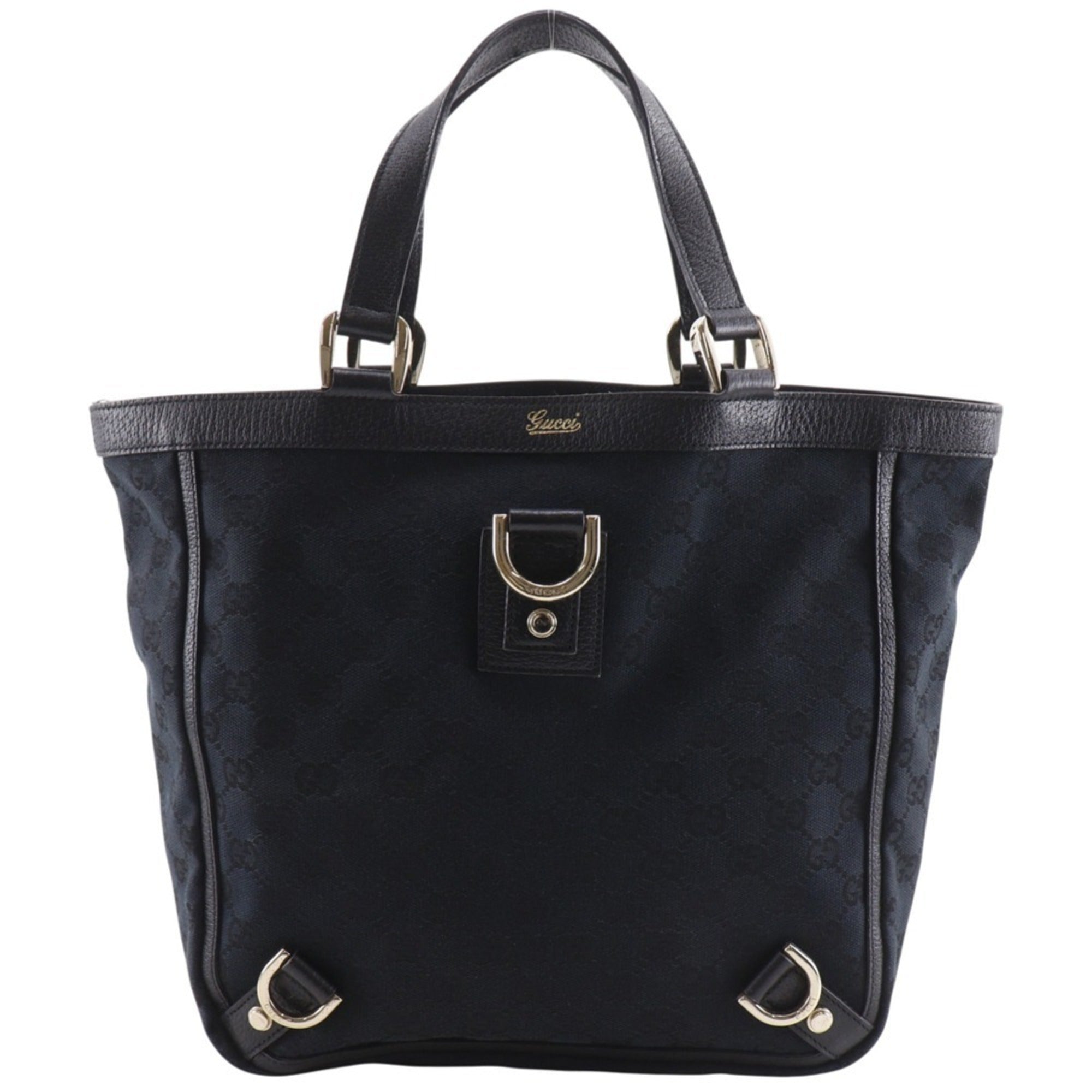 Gucci Black Gg Canvas Handbag Tote Bag (Pre-Owned)