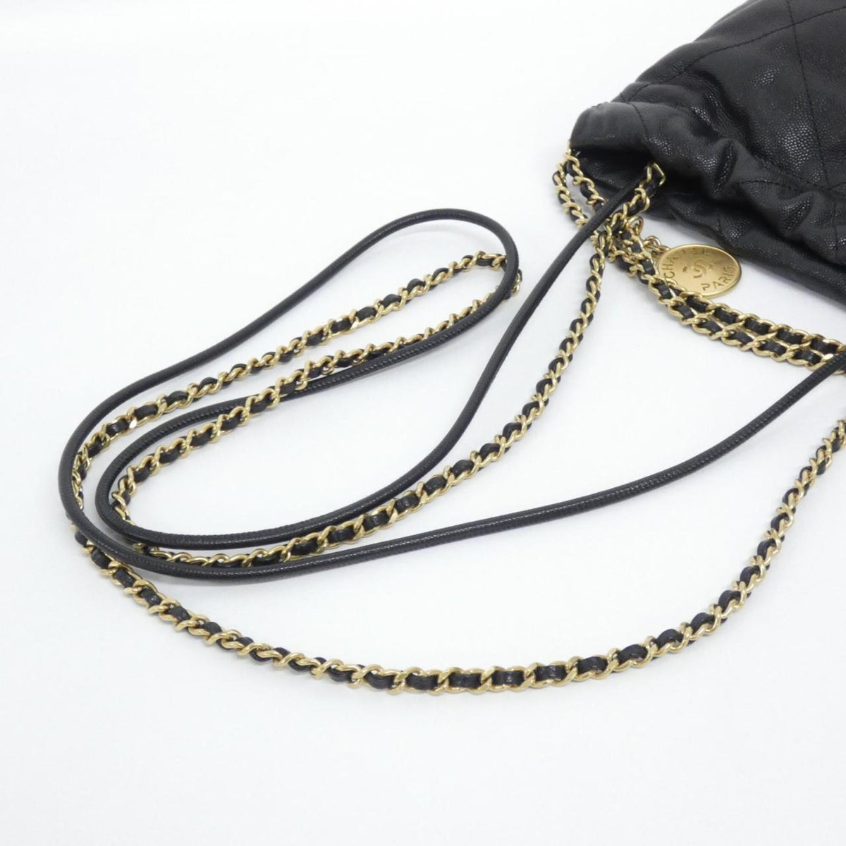 Chanel Black Grained Calfskin Handbag (Pre-Owned)