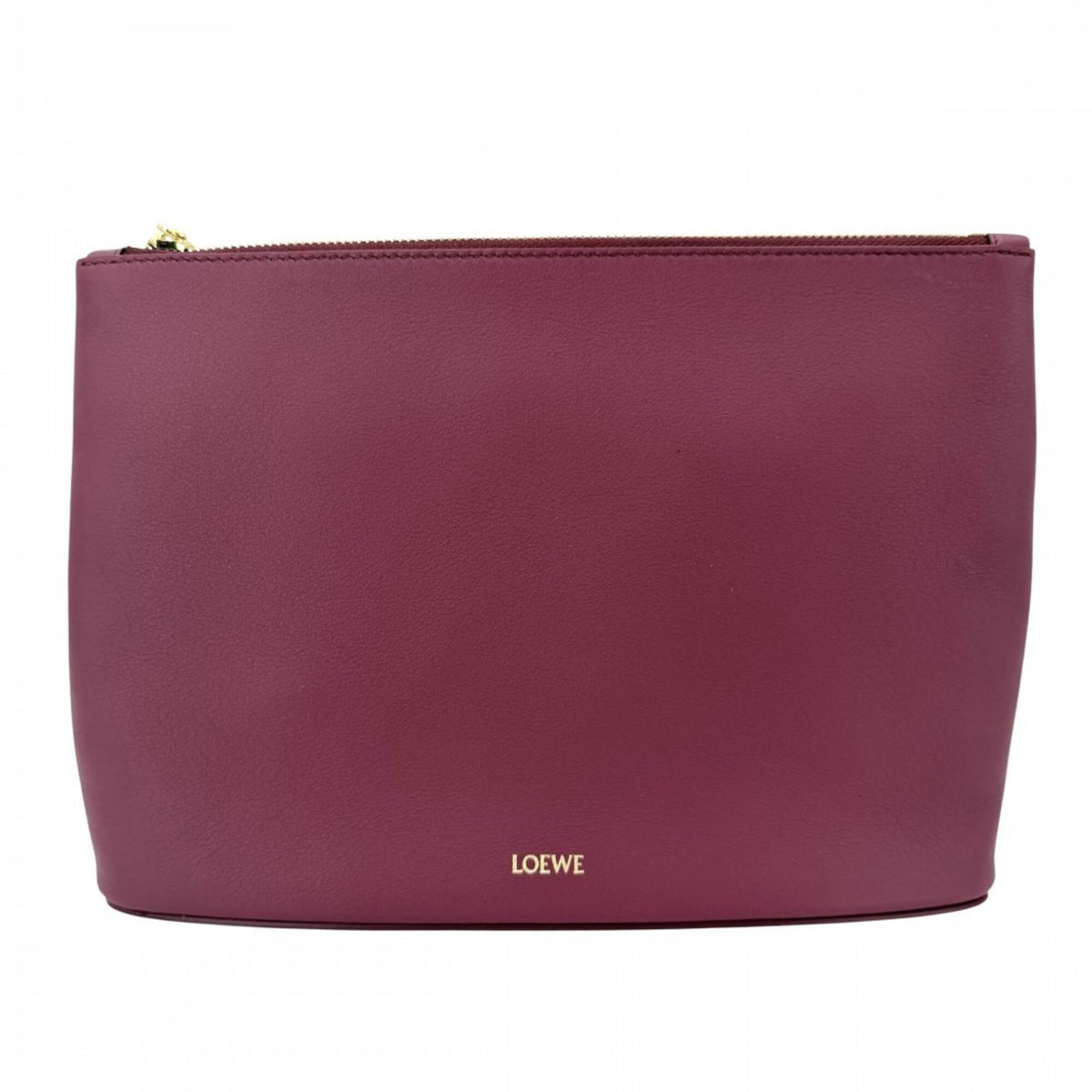 Loewe Bordeaux Leather Clutch Bag Pouch (Pre-Owned)