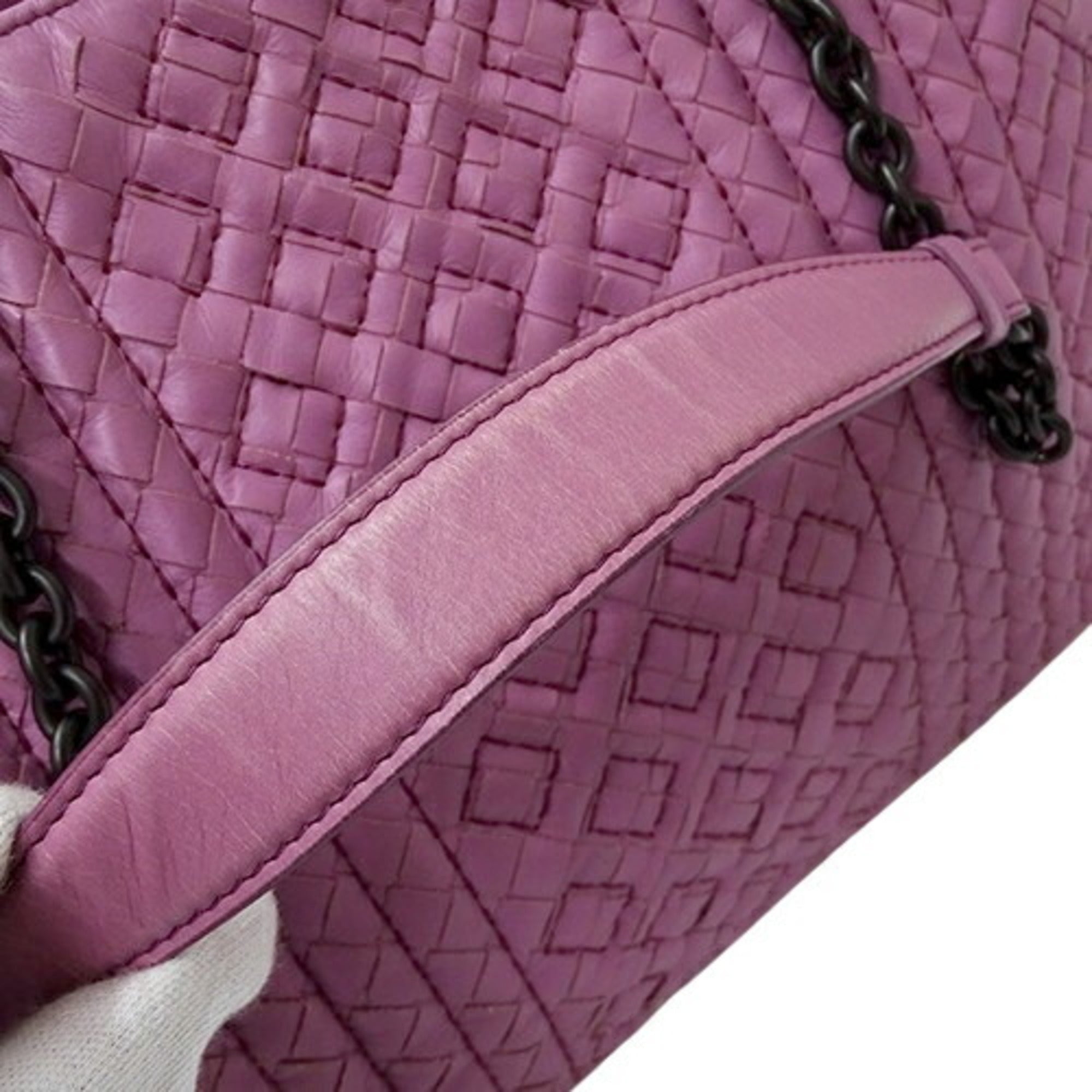 Bottega Veneta Pink Purple Leather Tote Bag (Pre-Owned)