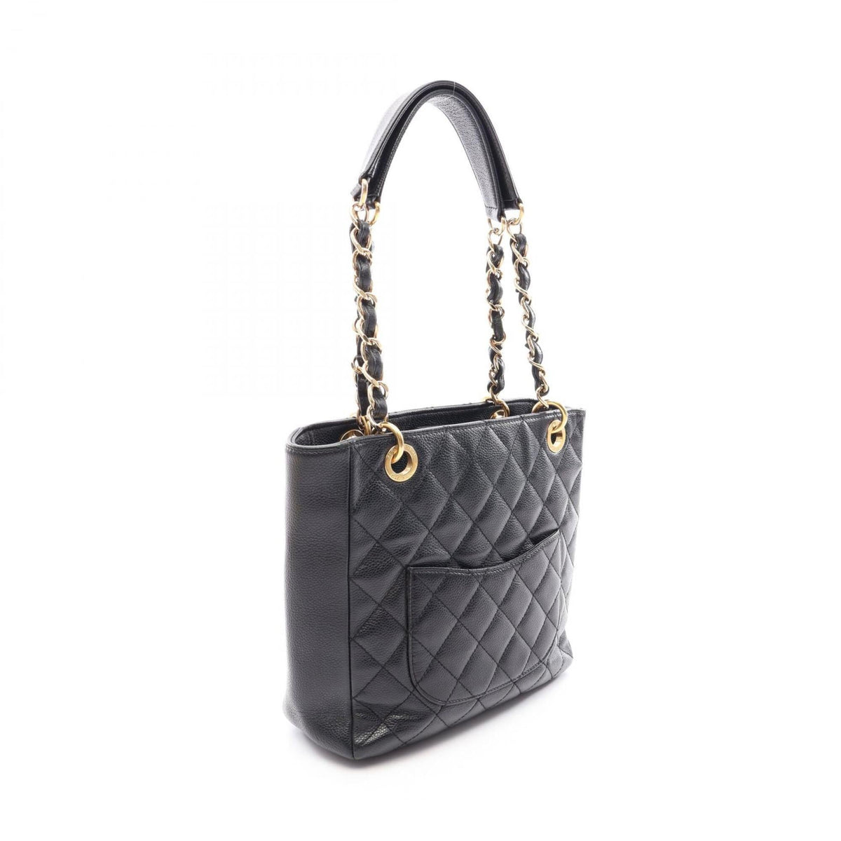 Chanel Black Grained Calfskin Handbag Tote Bag (Pre-Owned)