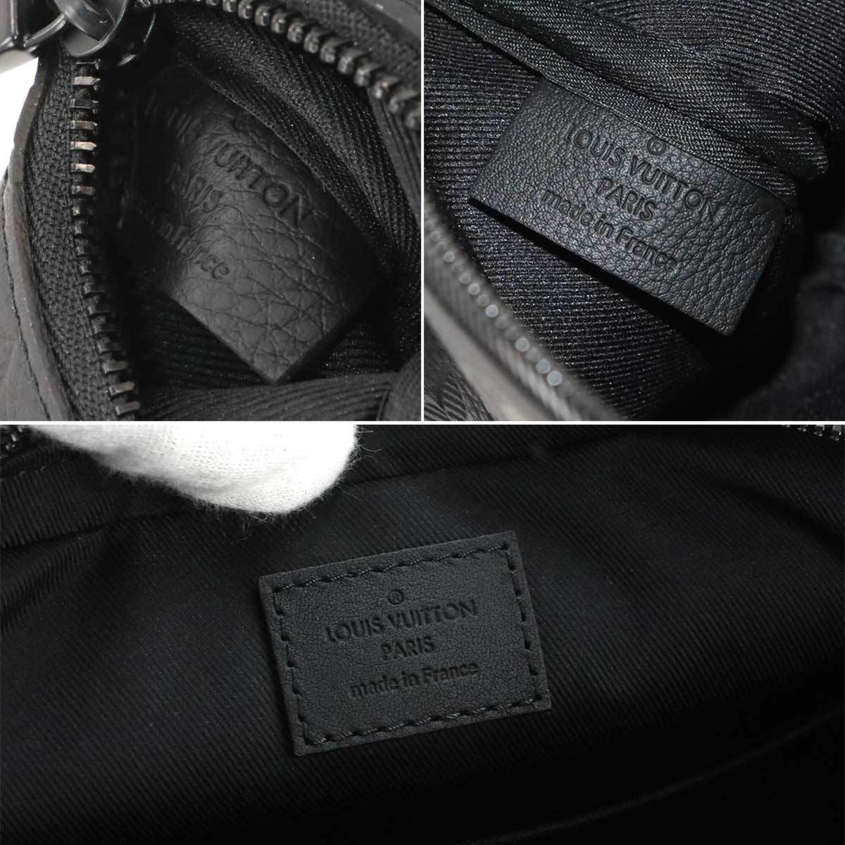 Louis Vuitton Black Noir Monogram Shadow Messenger Bag Shoulder Bag (Pre-Owned)
