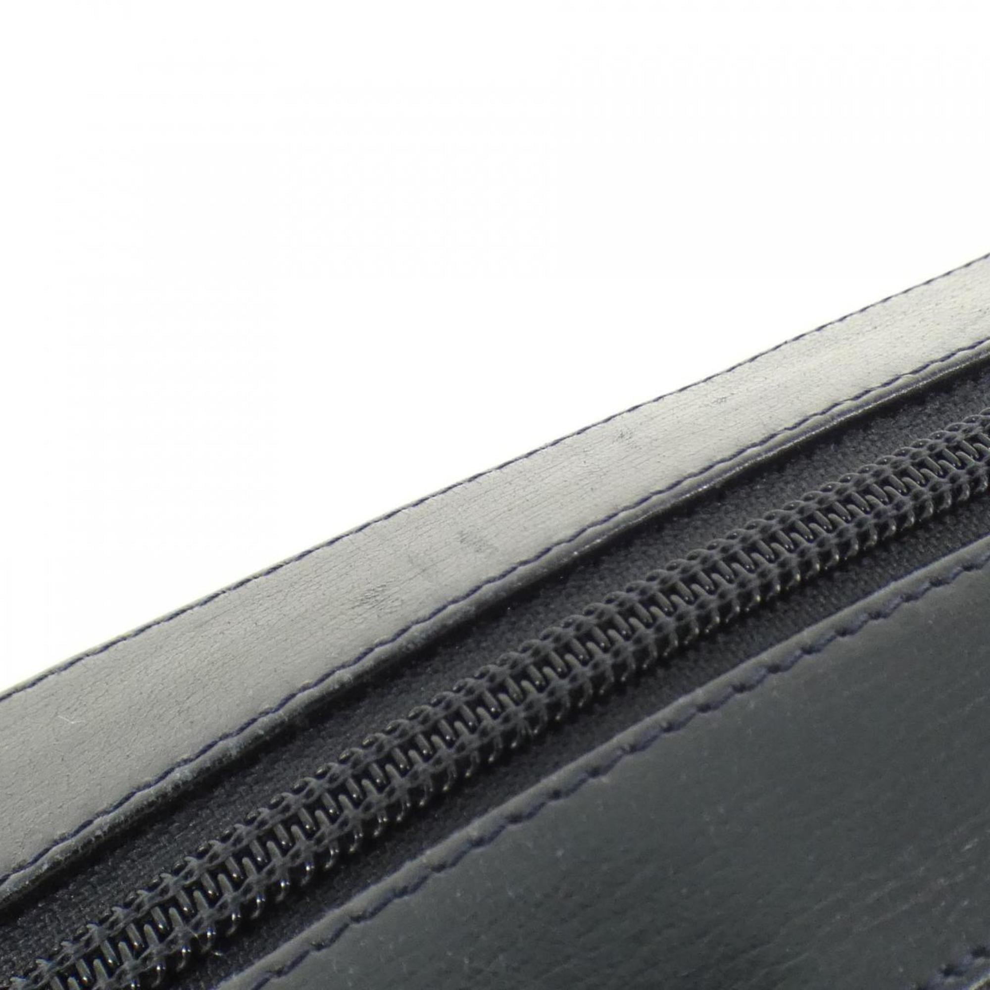 Cartier Navy Leather Shoulder Bag (Pre-Owned)
