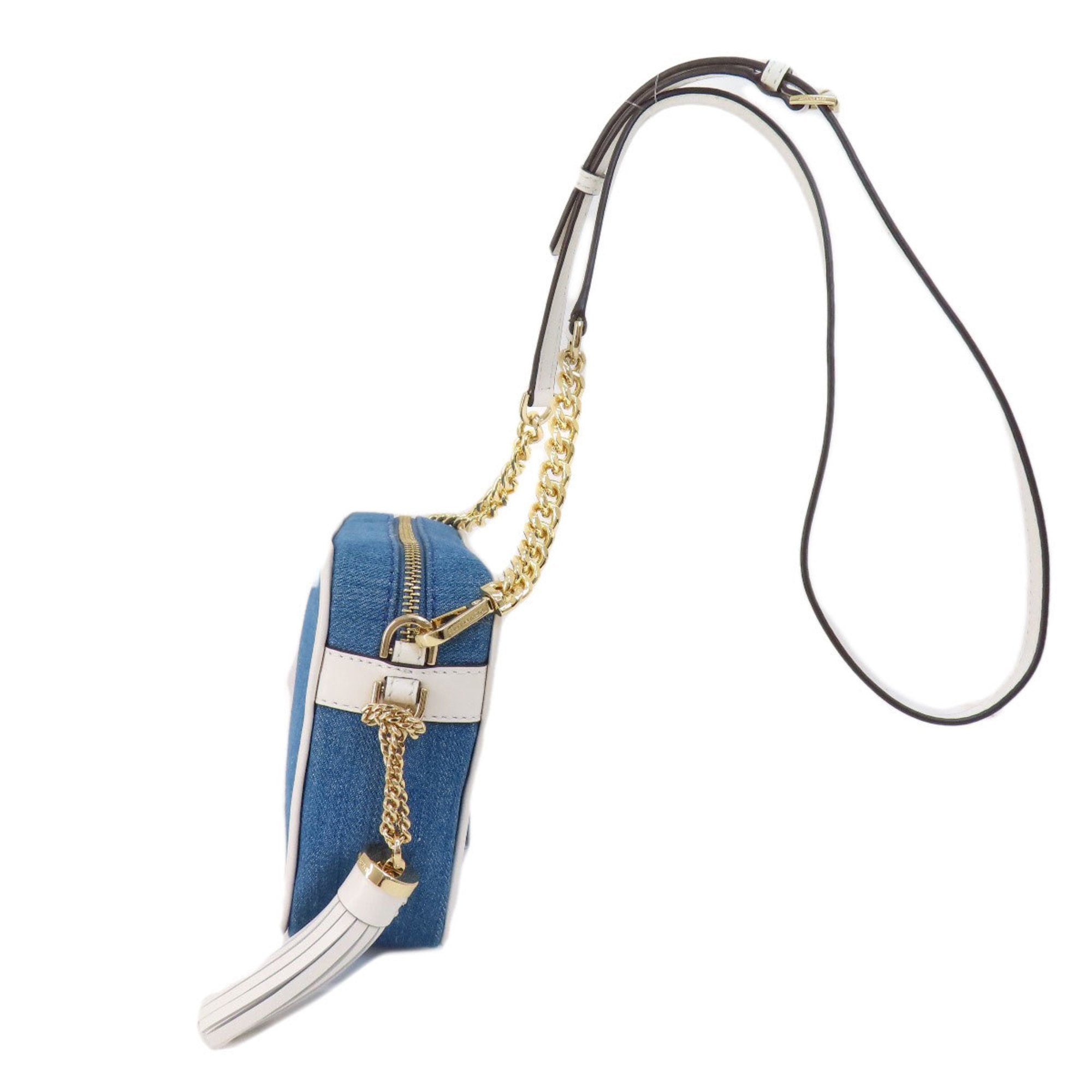 Michael Kors Blue White Denim Shoulder Bag (Pre-Owned)