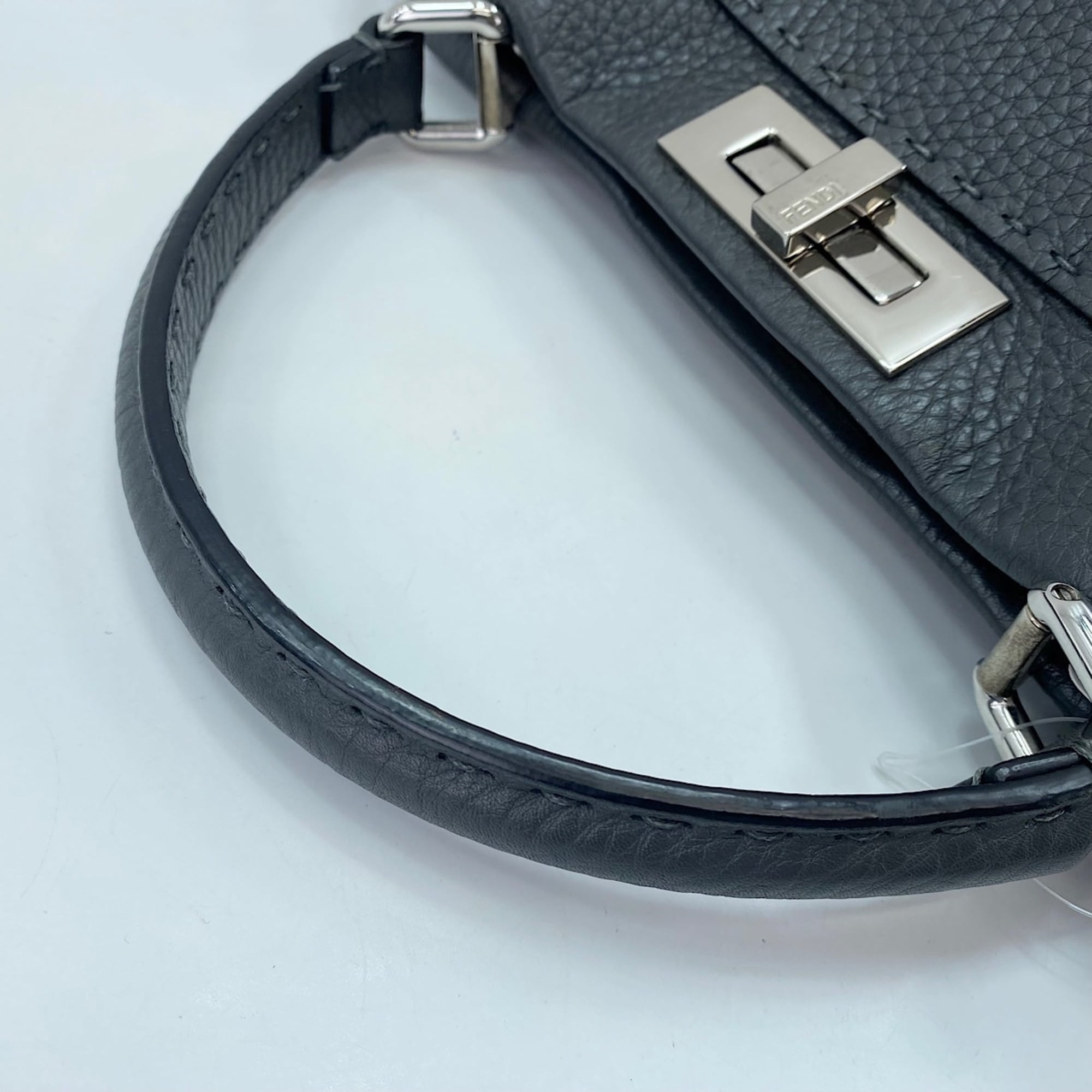 Fendi Peekaboo Gray Handbag Shoulder Bag (Pre-Owned)