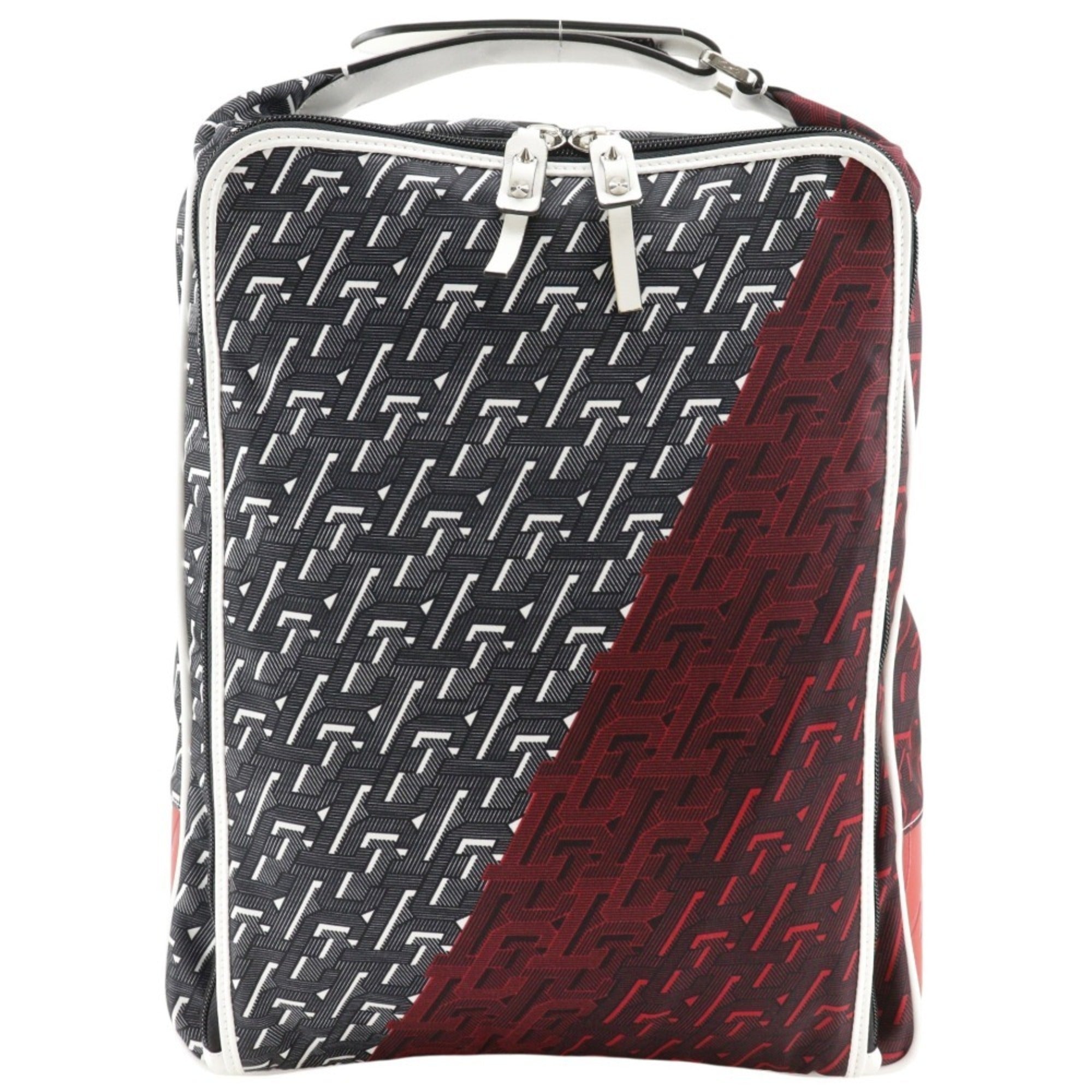 Christian Louboutin Black Red Color Nylon Backpack (Pre-Owned)