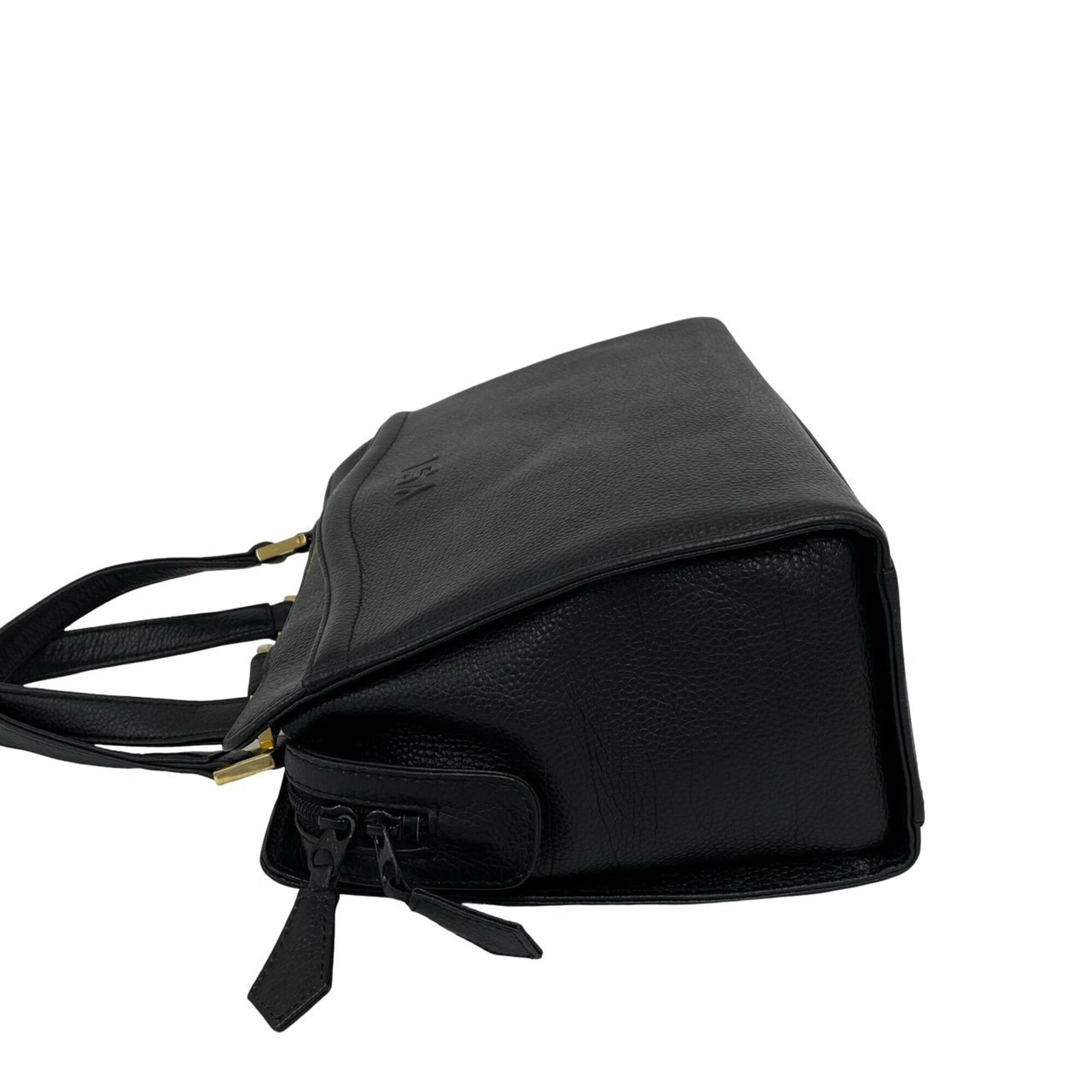 Yves Saint Laurent Black Leather Handbag Tote Bag (Pre-Owned)