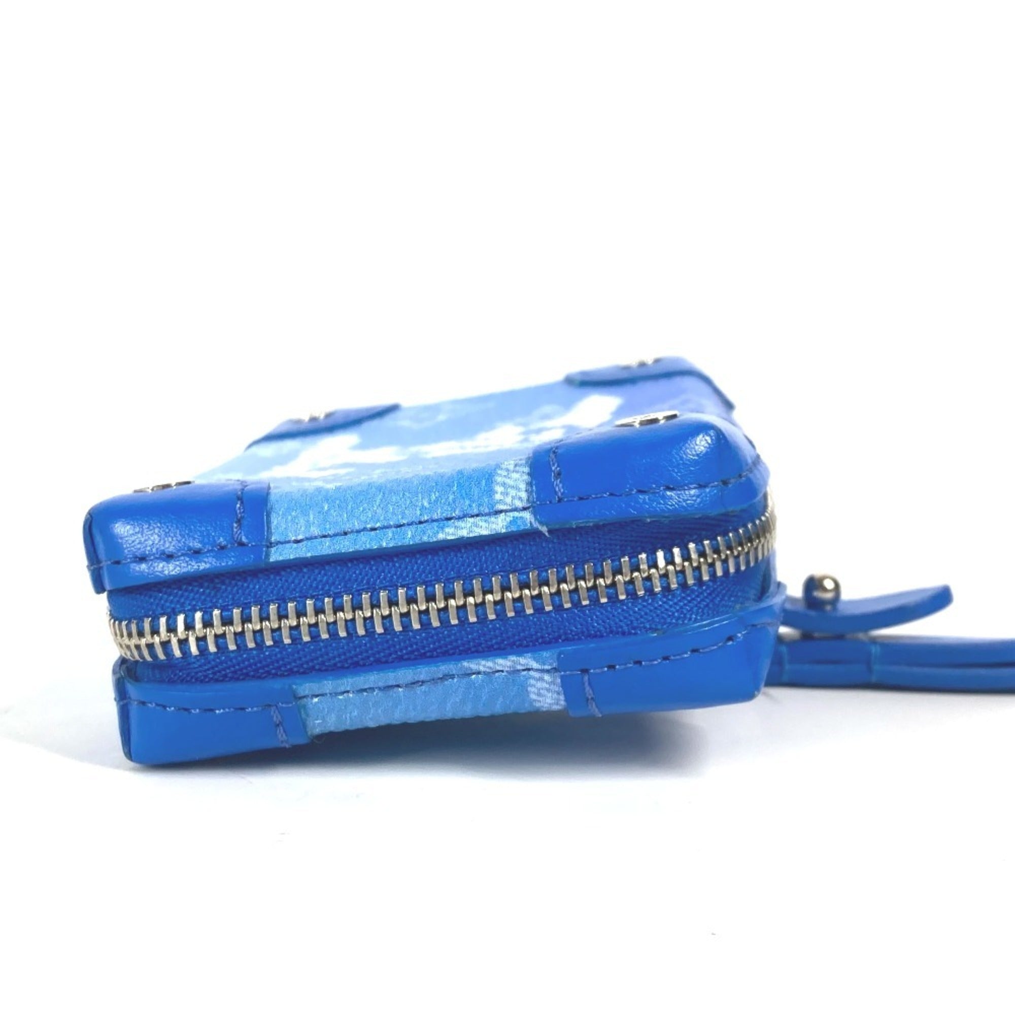 Louis Vuitton Blue White Leather Coin Purse/Coin Case (Pre-Owned)