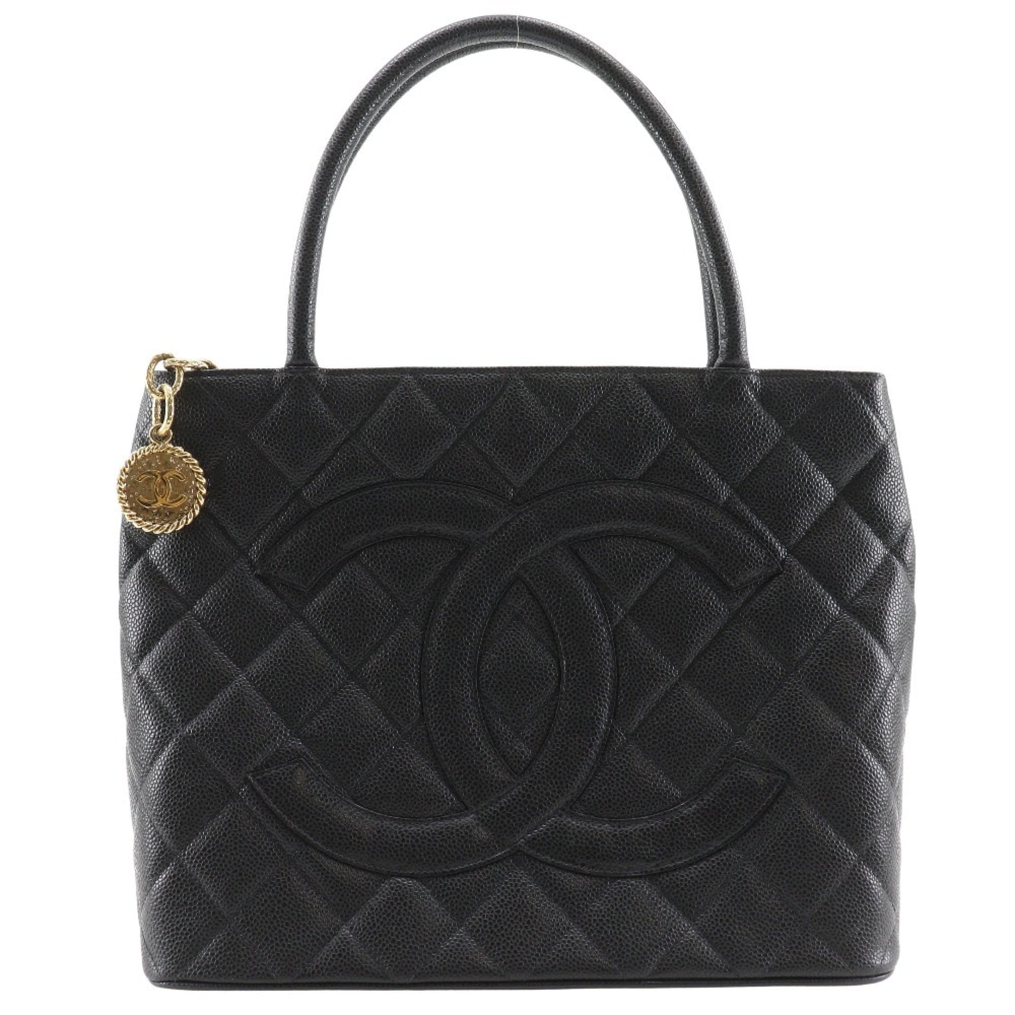 Chanel Matelasse Black Grained Calfskin Tote Bag (Pre-Owned)