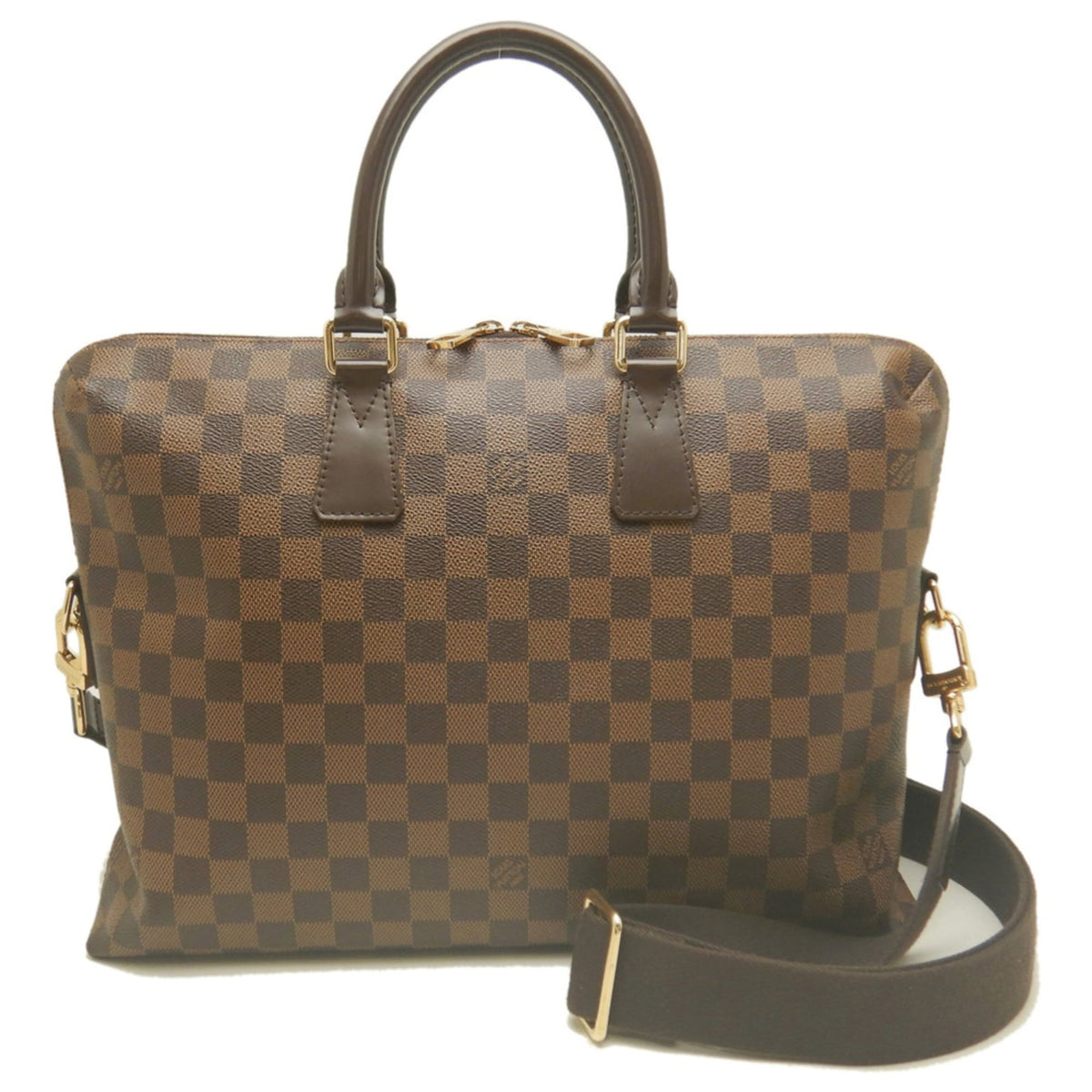 Louis Vuitton Damier Canvas Ebene Damier Canvas Briefcase Handbag Shoulder Bag (Pre-Owned)