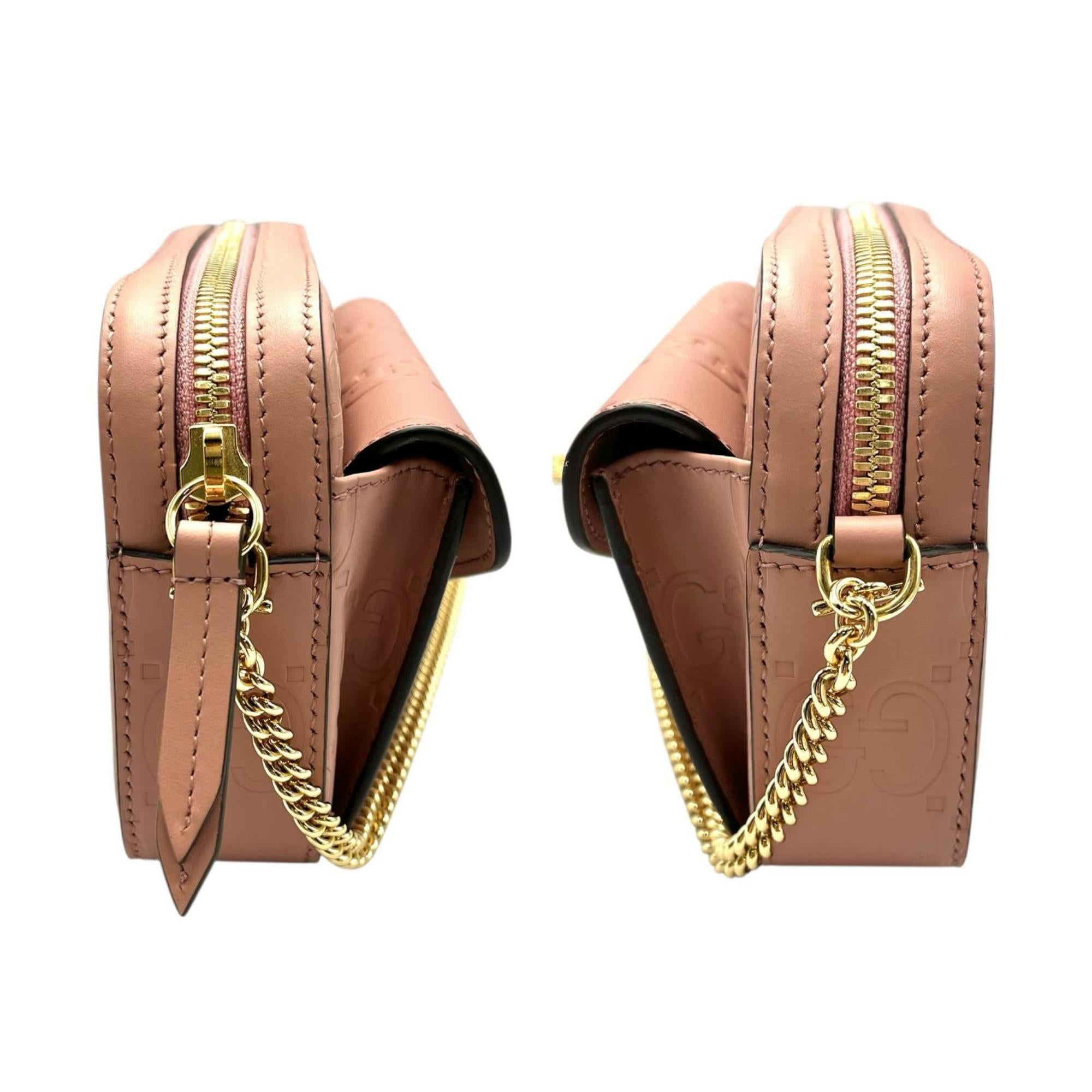 Gucci Pink Leather Shoulder Bag (Pre-Owned)