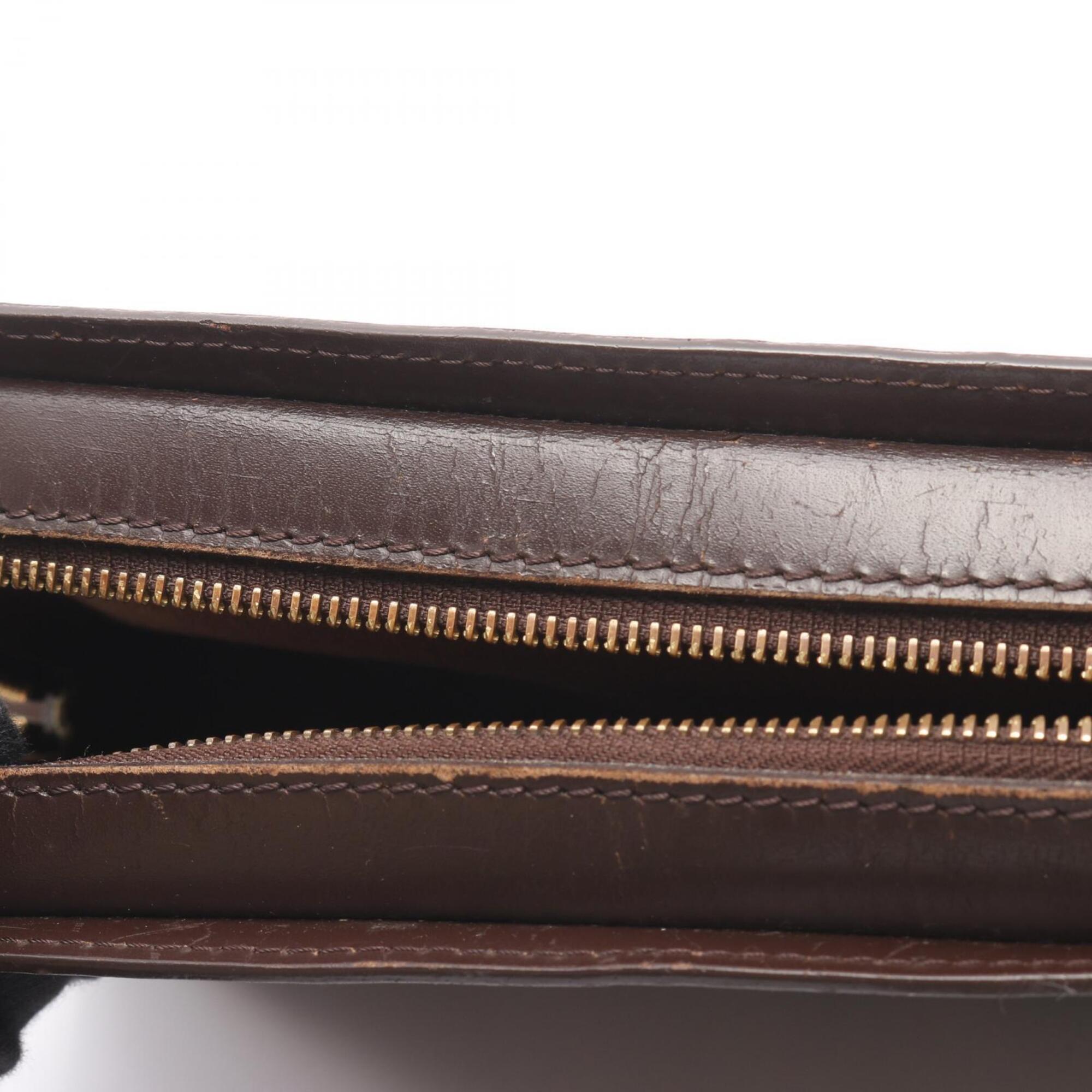 Louis Vuitton Brown Damier Canvas Coated Canvas Leather Clutch Bag (Pre-Owned)