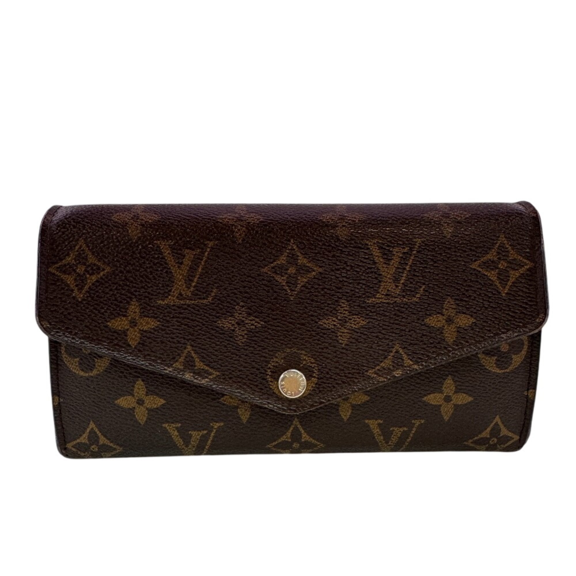 Louis Vuitton Monogram Brown Leather Long Wallet (Bi-Fold) (Pre-Owned)