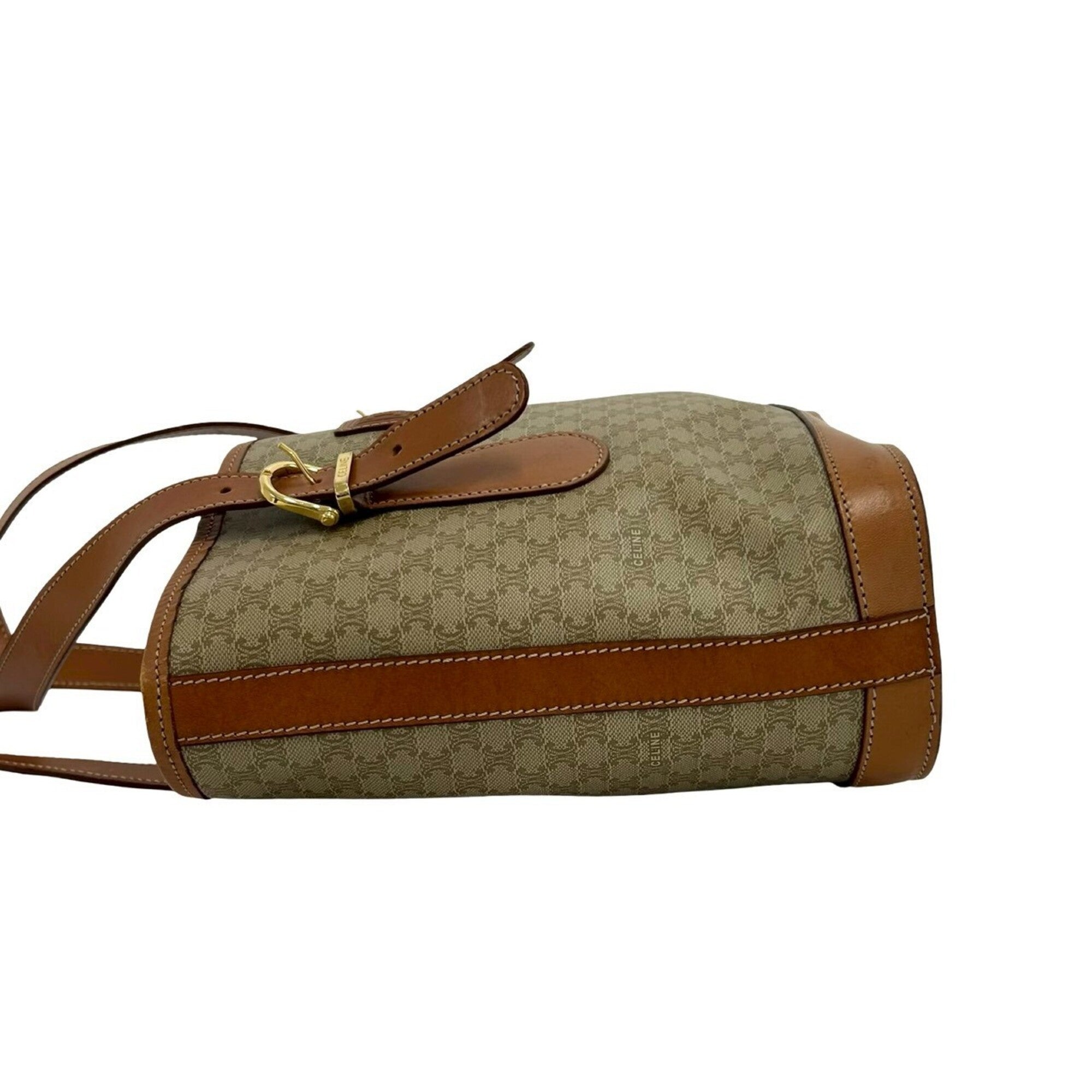Celine Beige Brown Leather Pvc Handbag Tote Bag (Pre-Owned)