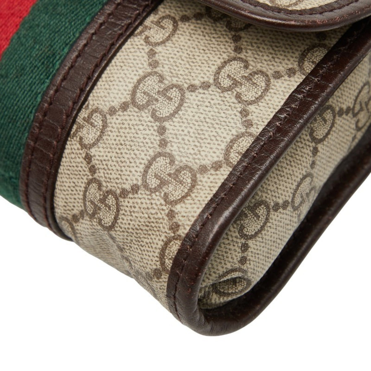 Gucci Sherry Line Beige Multi-Color Pvc Leather Sling Bag (Pre-Owned)