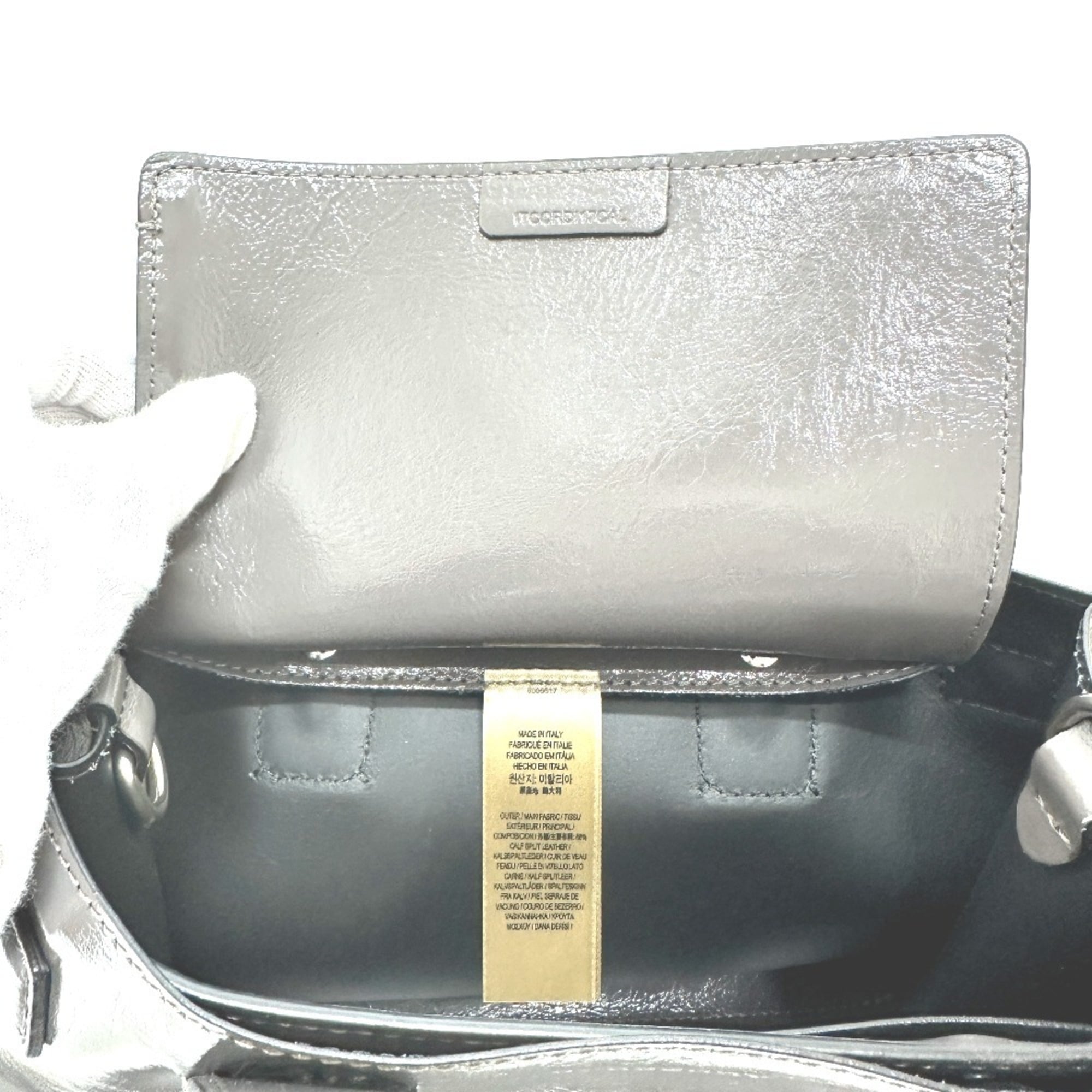 Burberry Gray Elastane Leather Handbag Shoulder Bag (Pre-Owned)