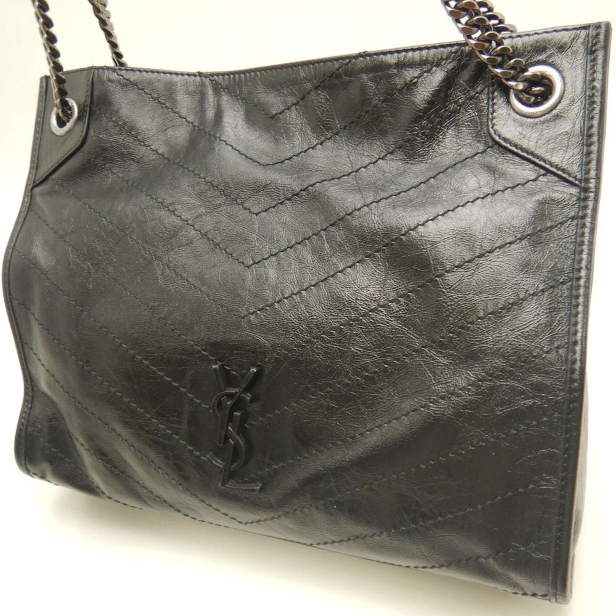 Saint Laurent Black Leather Shoulder Bag (Pre-Owned)