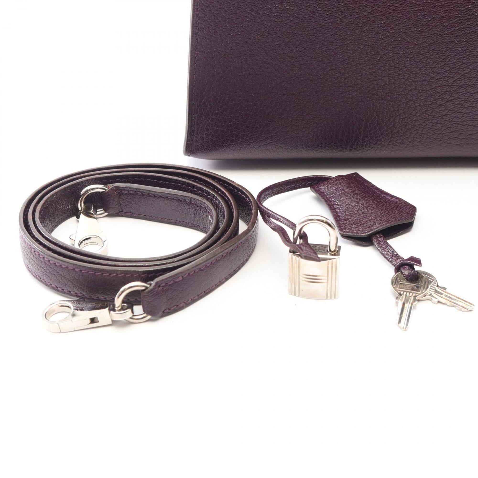 Hermes Purple Chevre Leather Handbag (Pre-Owned)