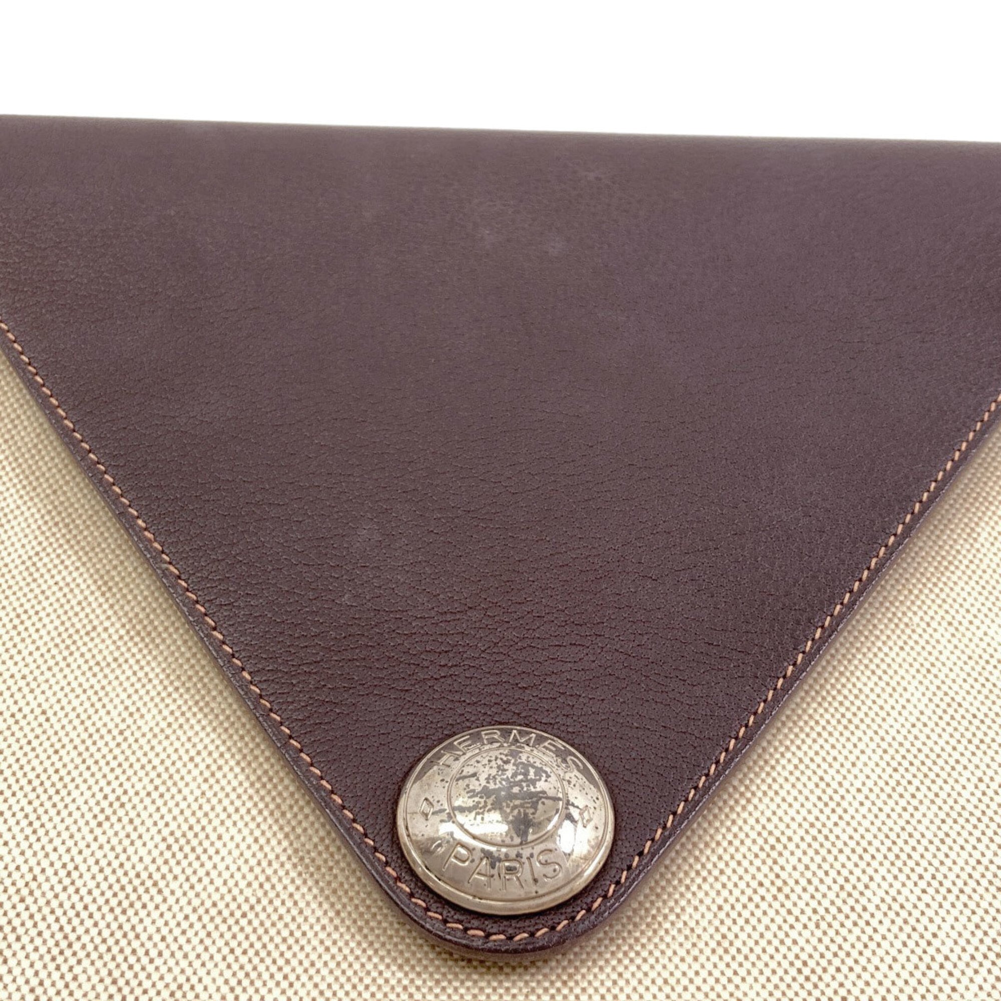 Hermes Beige Brown Toile H Shoulder Bag (Pre-Owned)