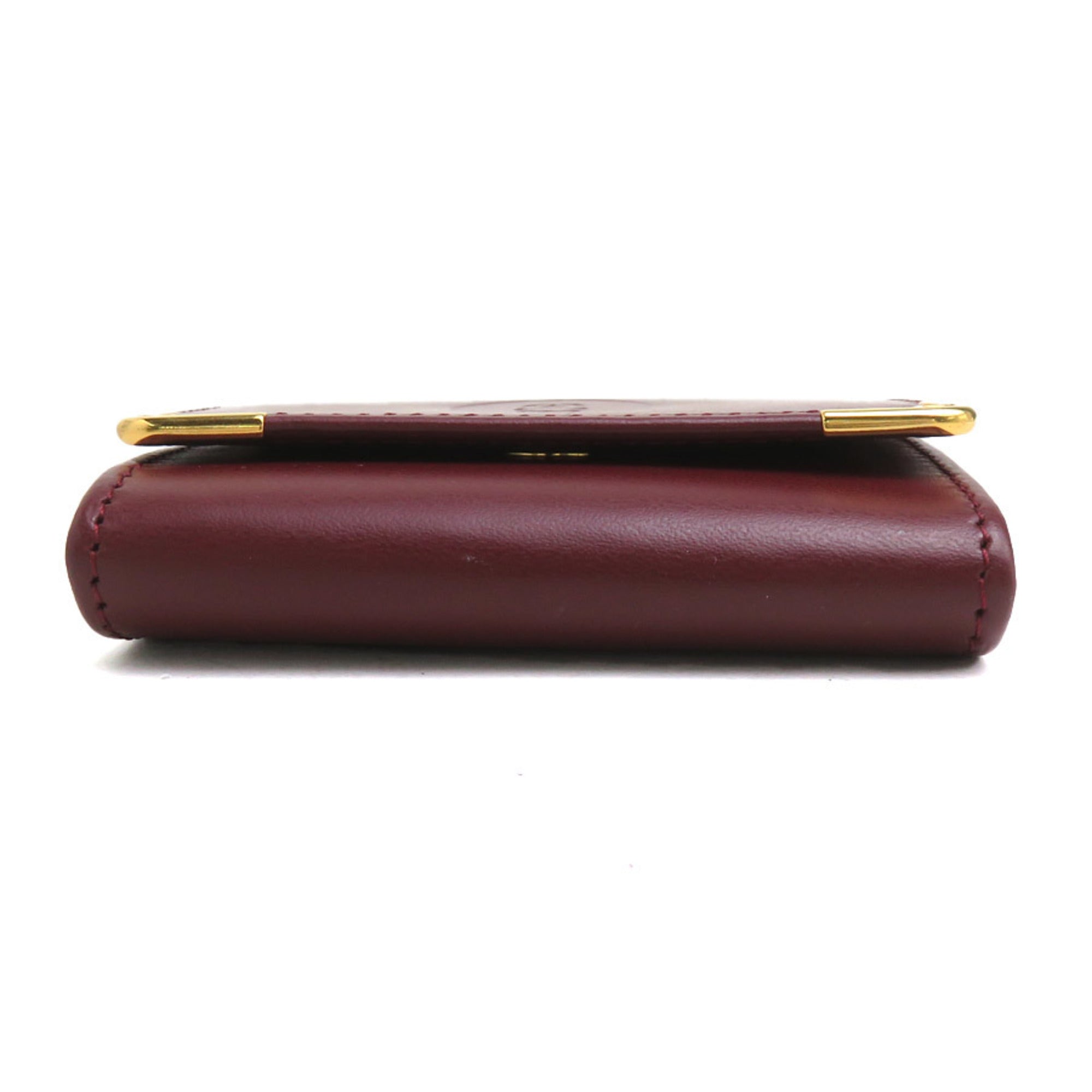 Cartier Bordeaux Leather Coin Purse/Coin Case (Pre-Owned)