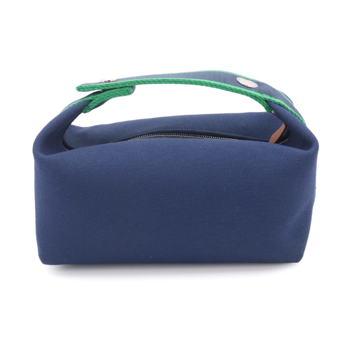 Hermes Black Blue Marine Green Toile H Handbag Pouch (Pre-Owned)